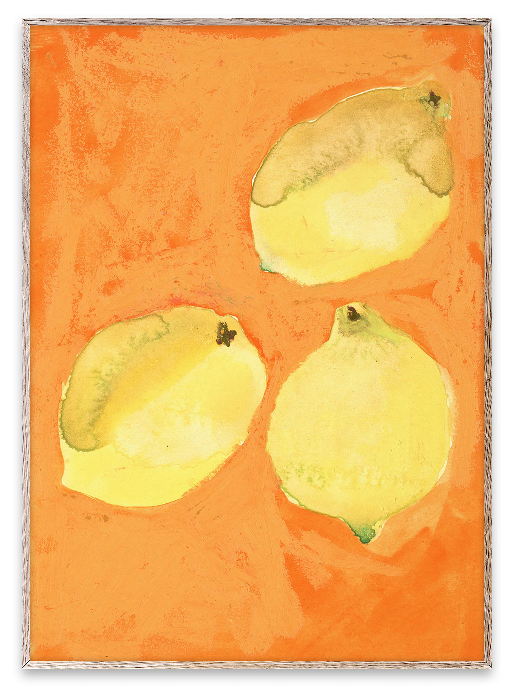 Paper Collective Yellow Lemons Framed Wall Art Print in Natural Oak Frame - Image 3 of 4