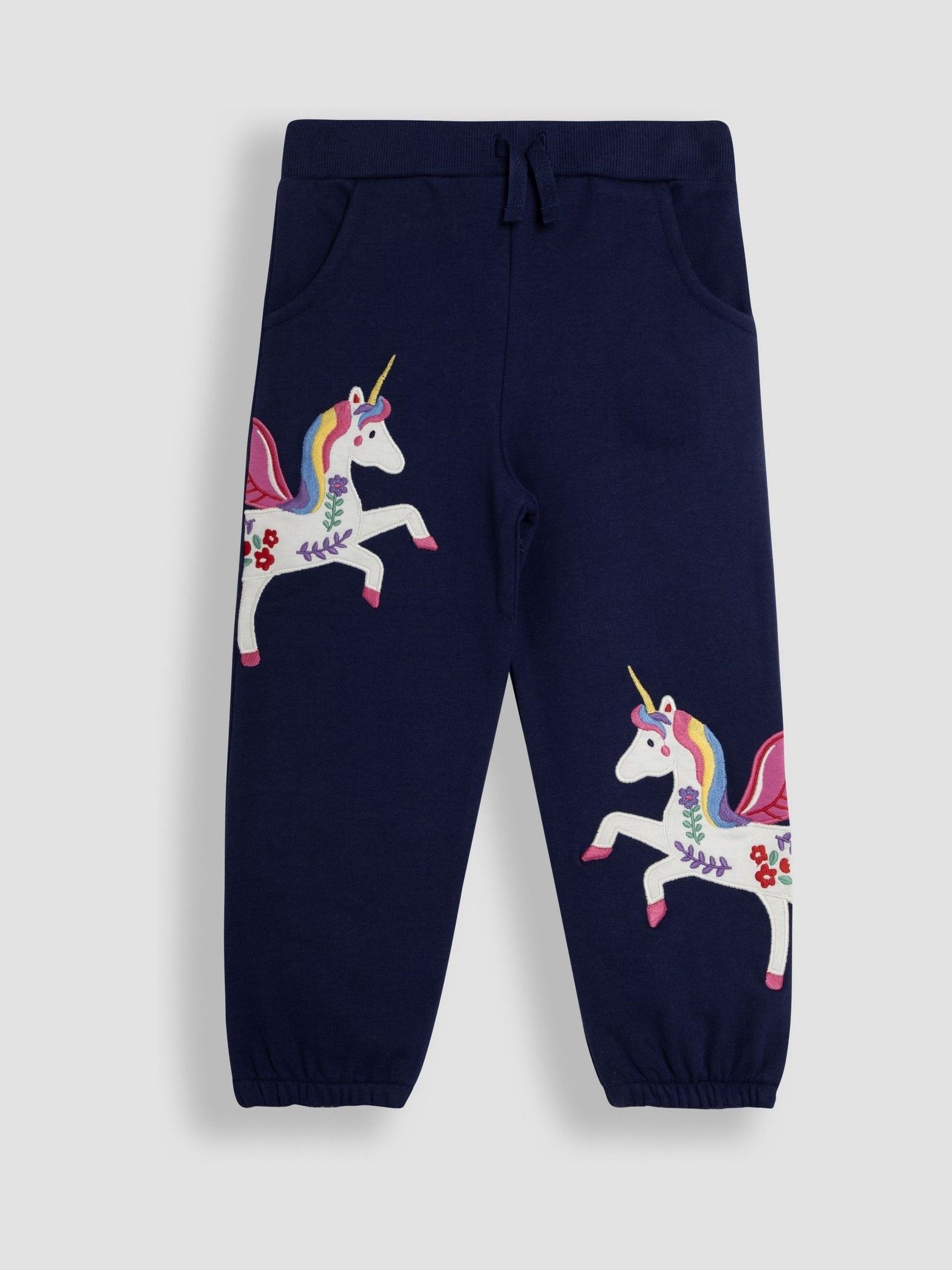 Navy Blue Unicorn Appliqué Joggers - Image 3 of 6