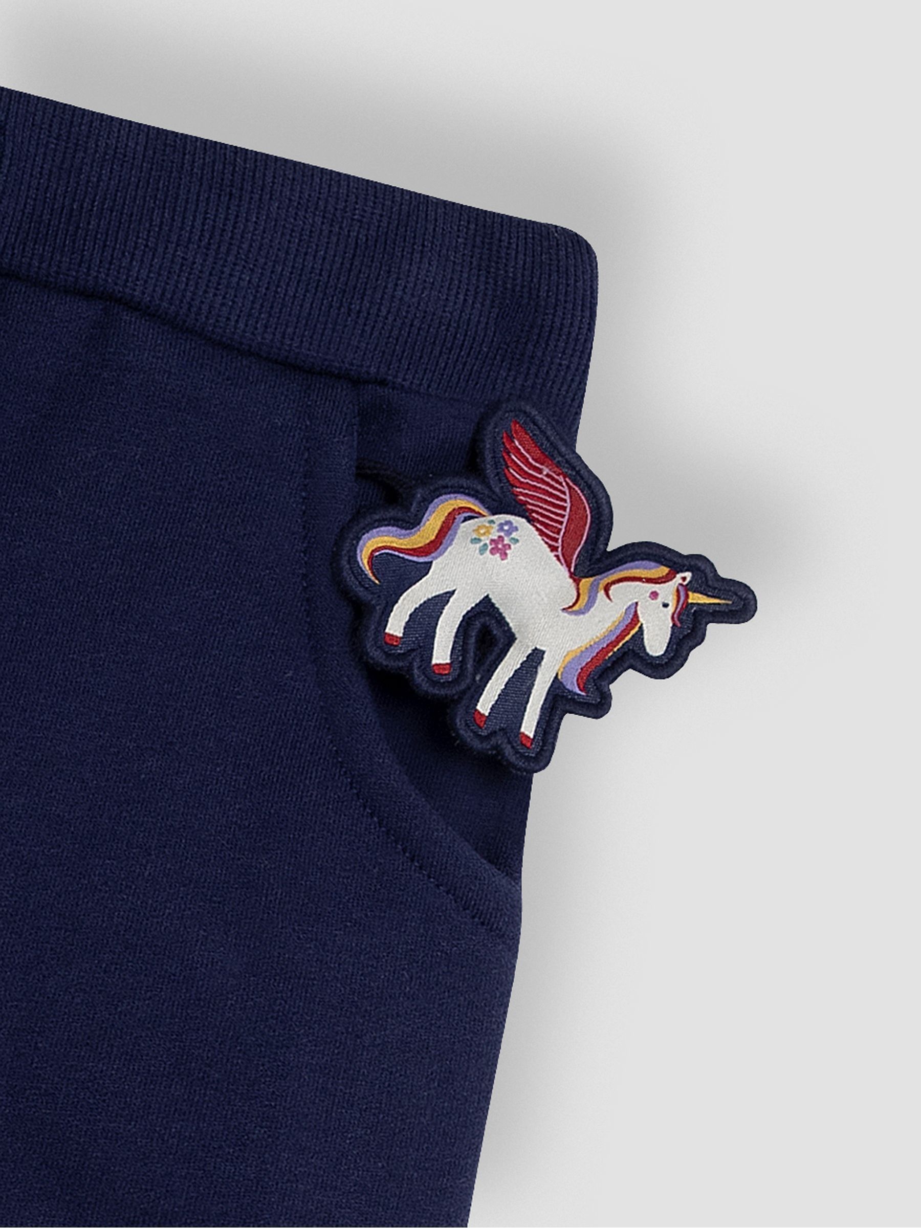 Navy Blue Unicorn Appliqué Joggers - Image 6 of 6