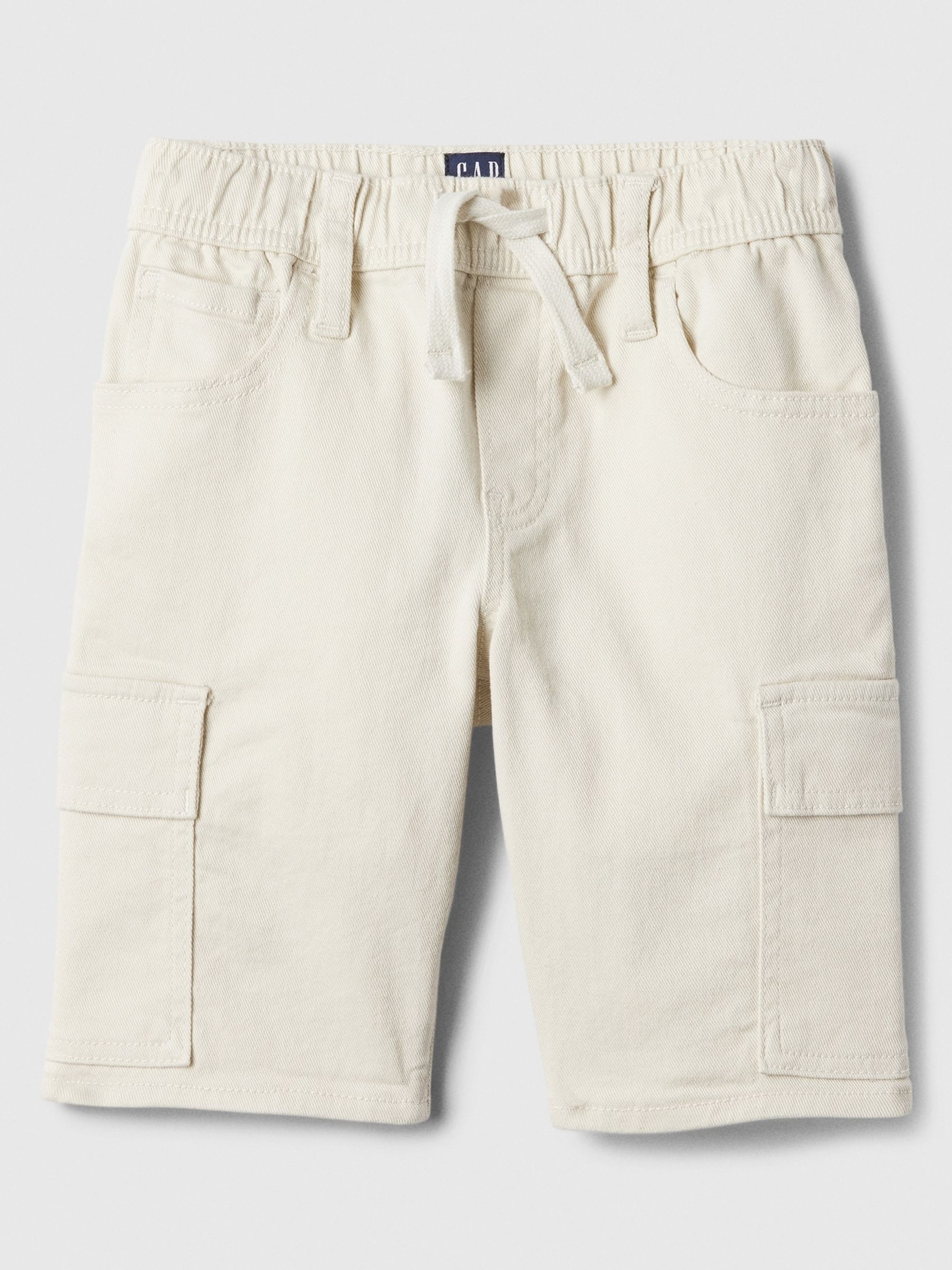Cream Denim Pull On Cargo Shorts (4-13yrs) - Image 1 of 3
