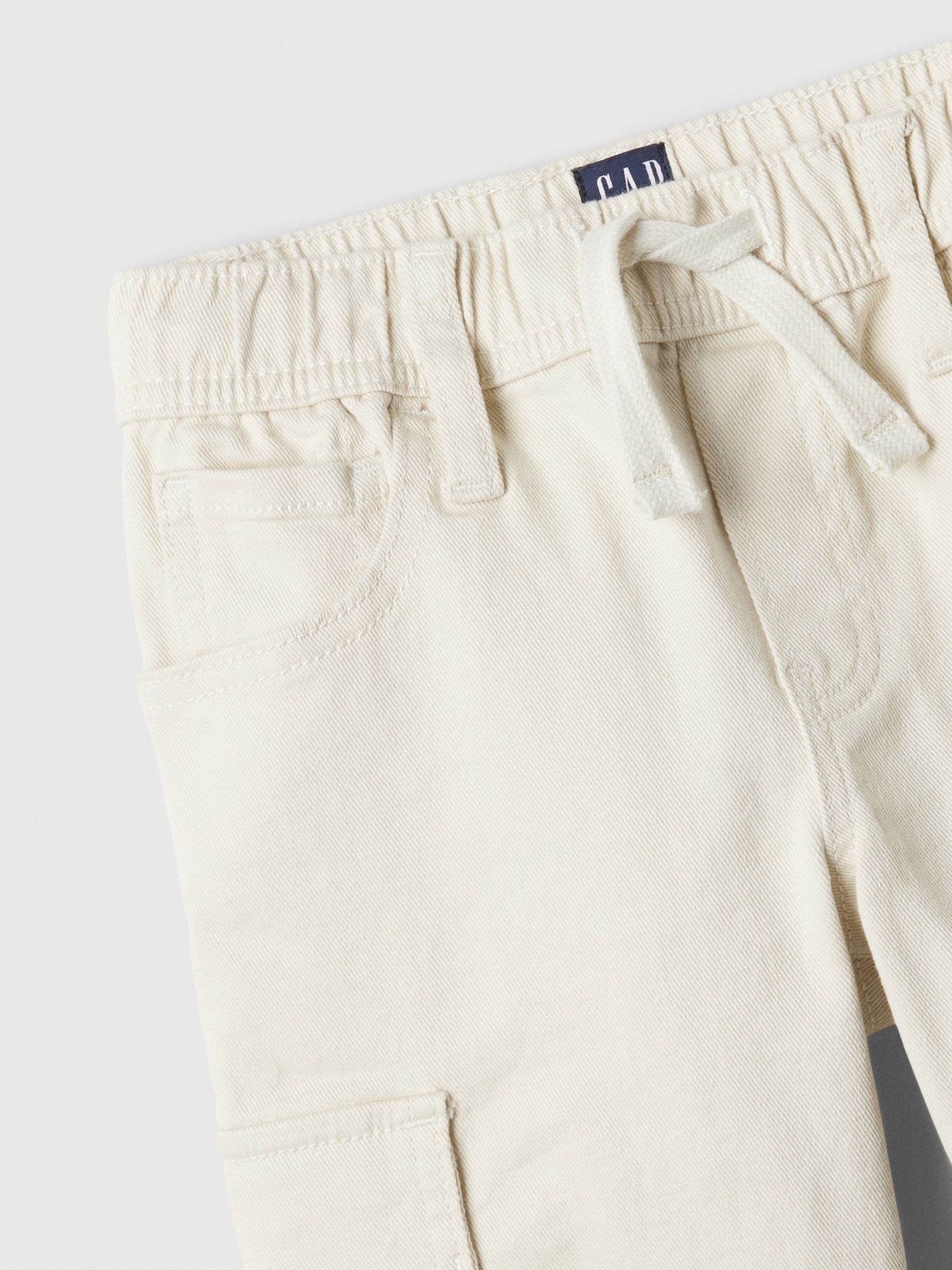 Cream Denim Pull On Cargo Shorts (4-13yrs) - Image 3 of 3