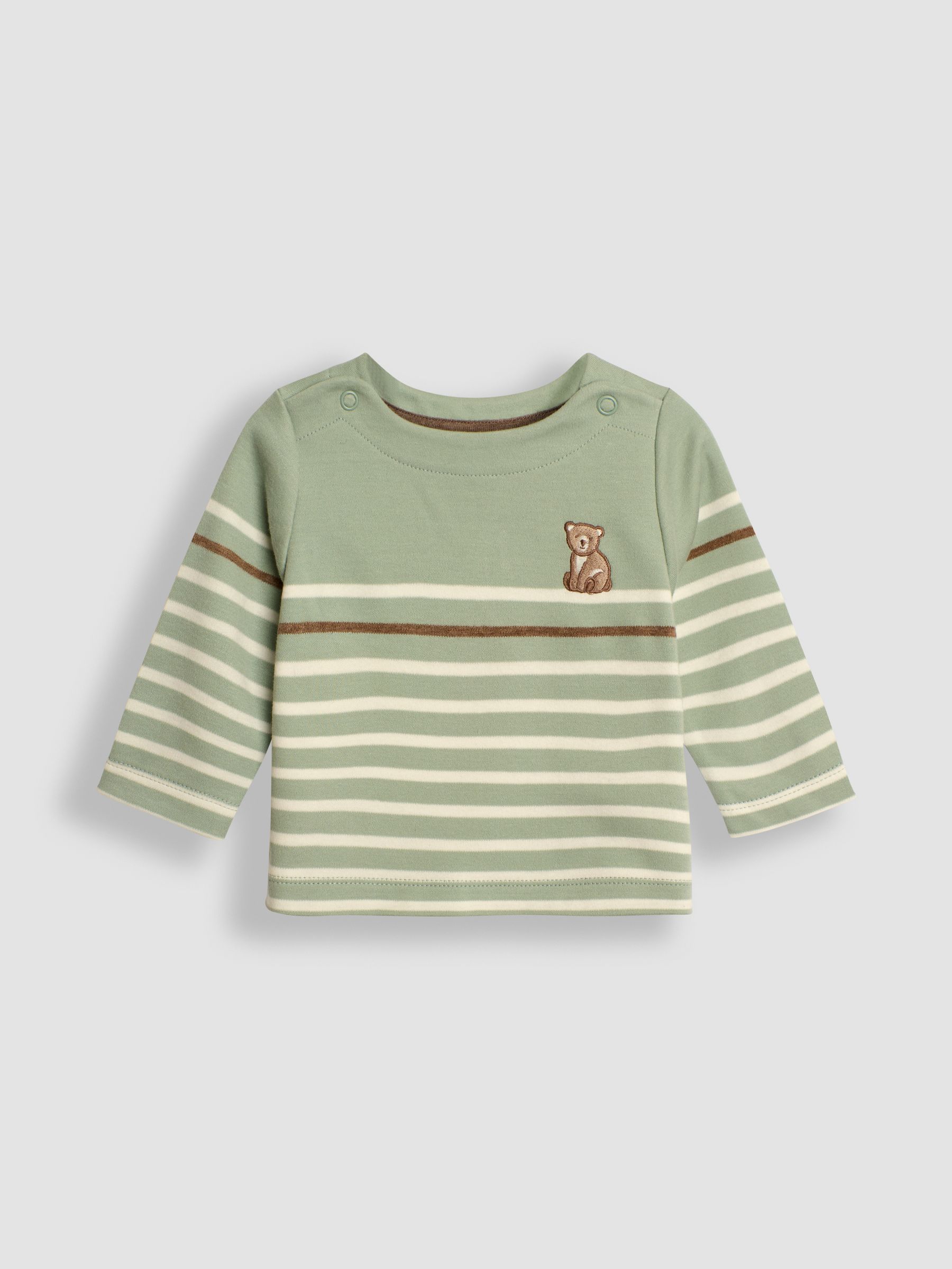 Green Bear Embroidered Breton Top And Rib Leggings Set - Image 2 of 6