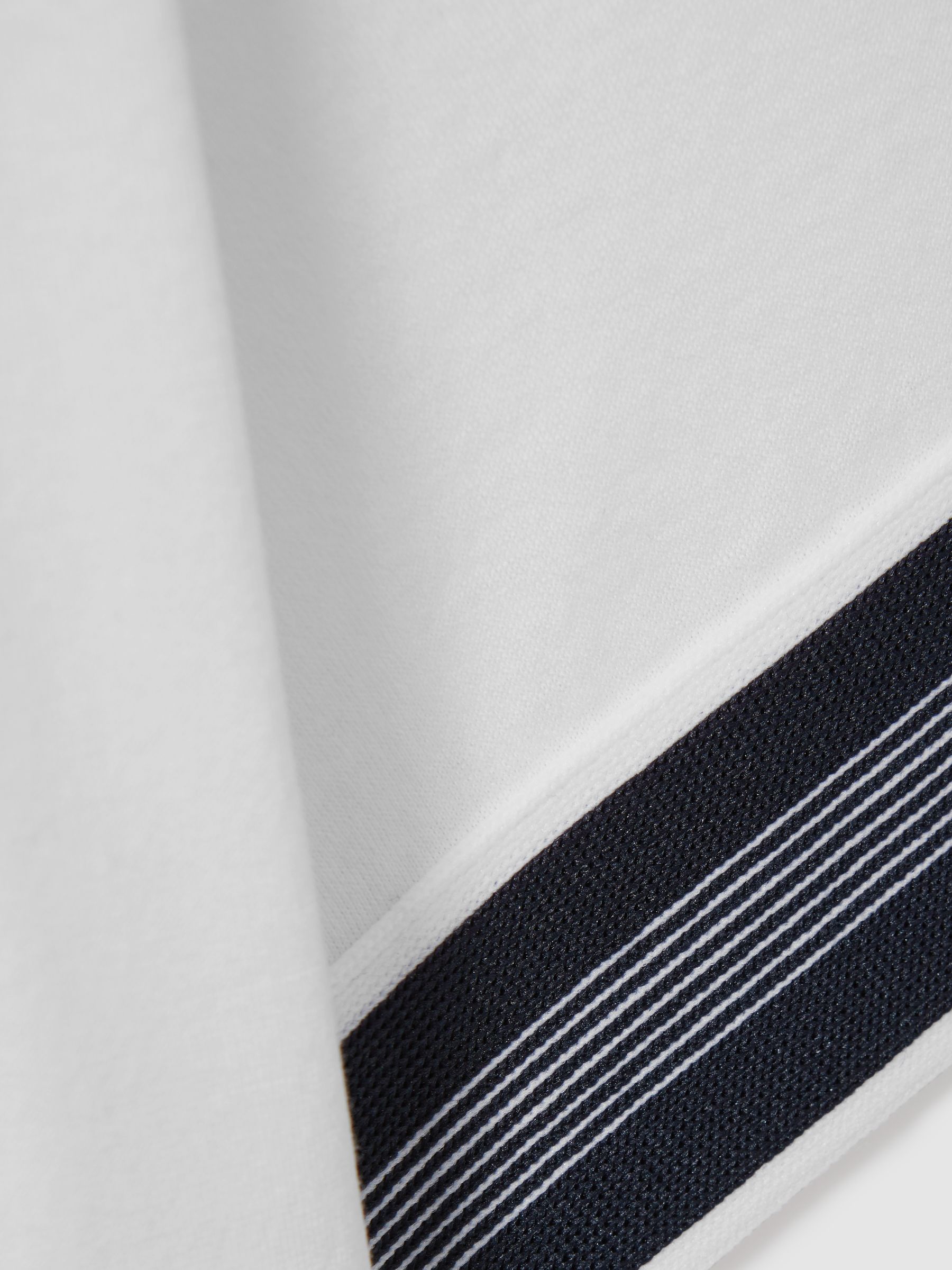 Mercerised Cotton Striped T-Shirt in White - Image 6 of 6