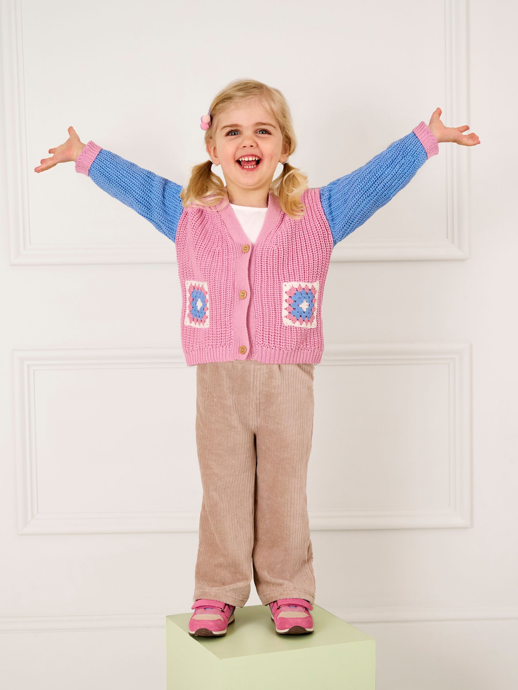 Rose Pink Crochet Pocket Cardigan - Image 1 of 7