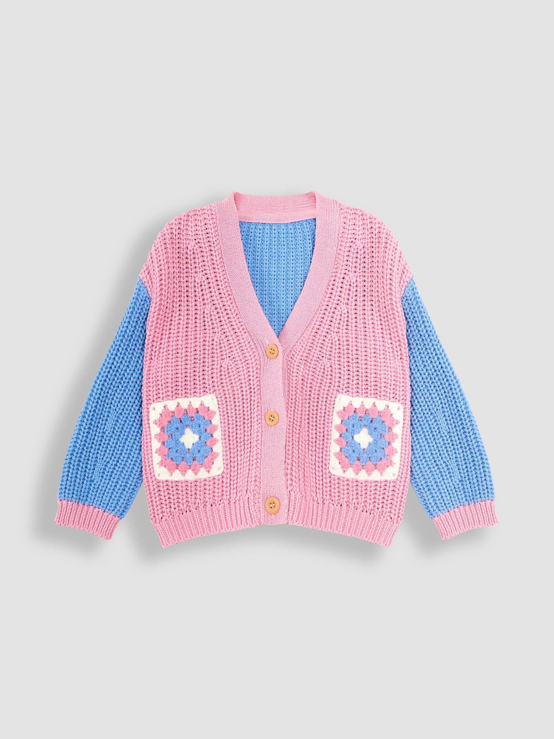 Rose Pink Crochet Pocket Cardigan - Image 4 of 7