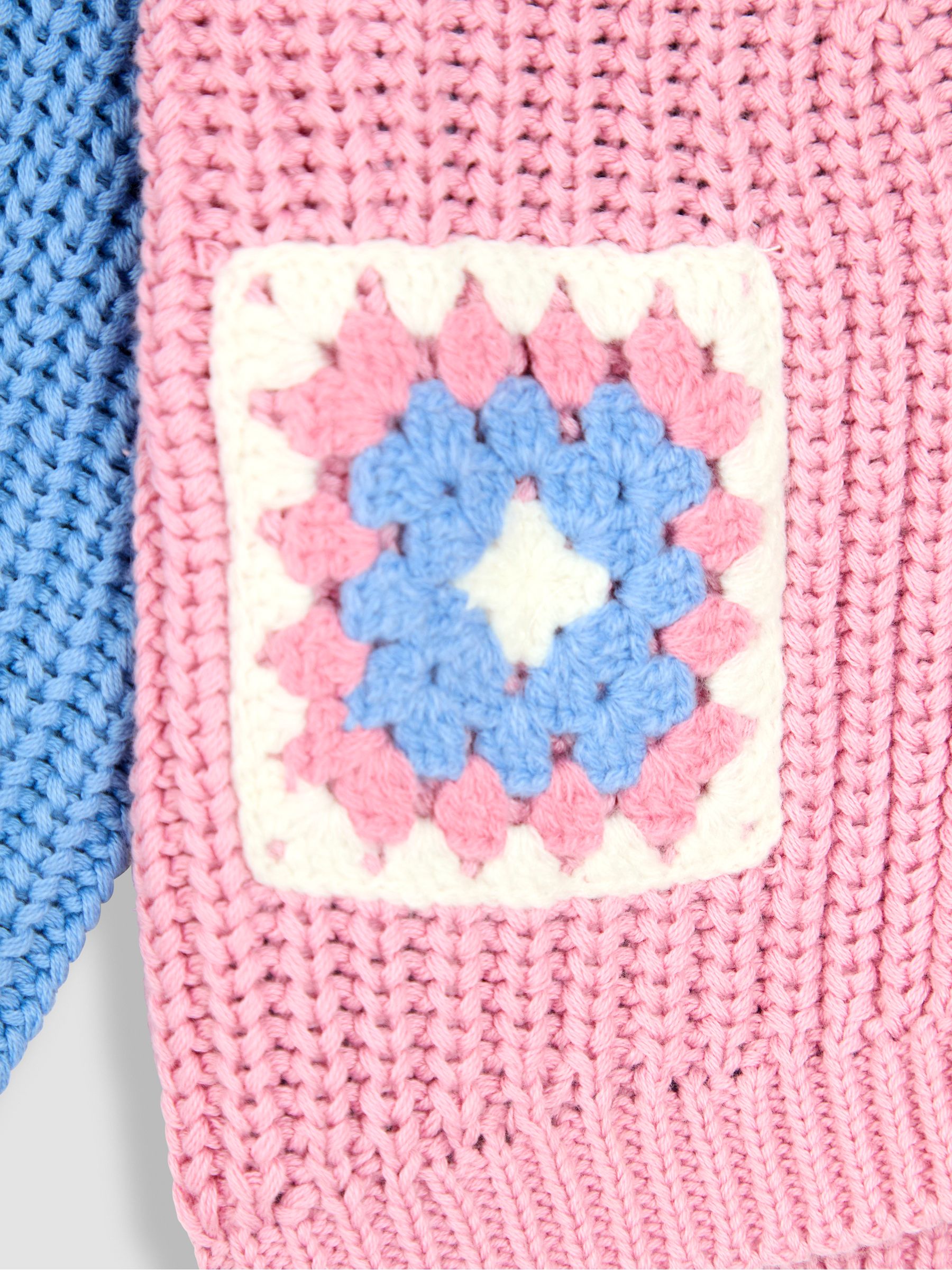 Rose Pink Crochet Pocket Cardigan - Image 6 of 7