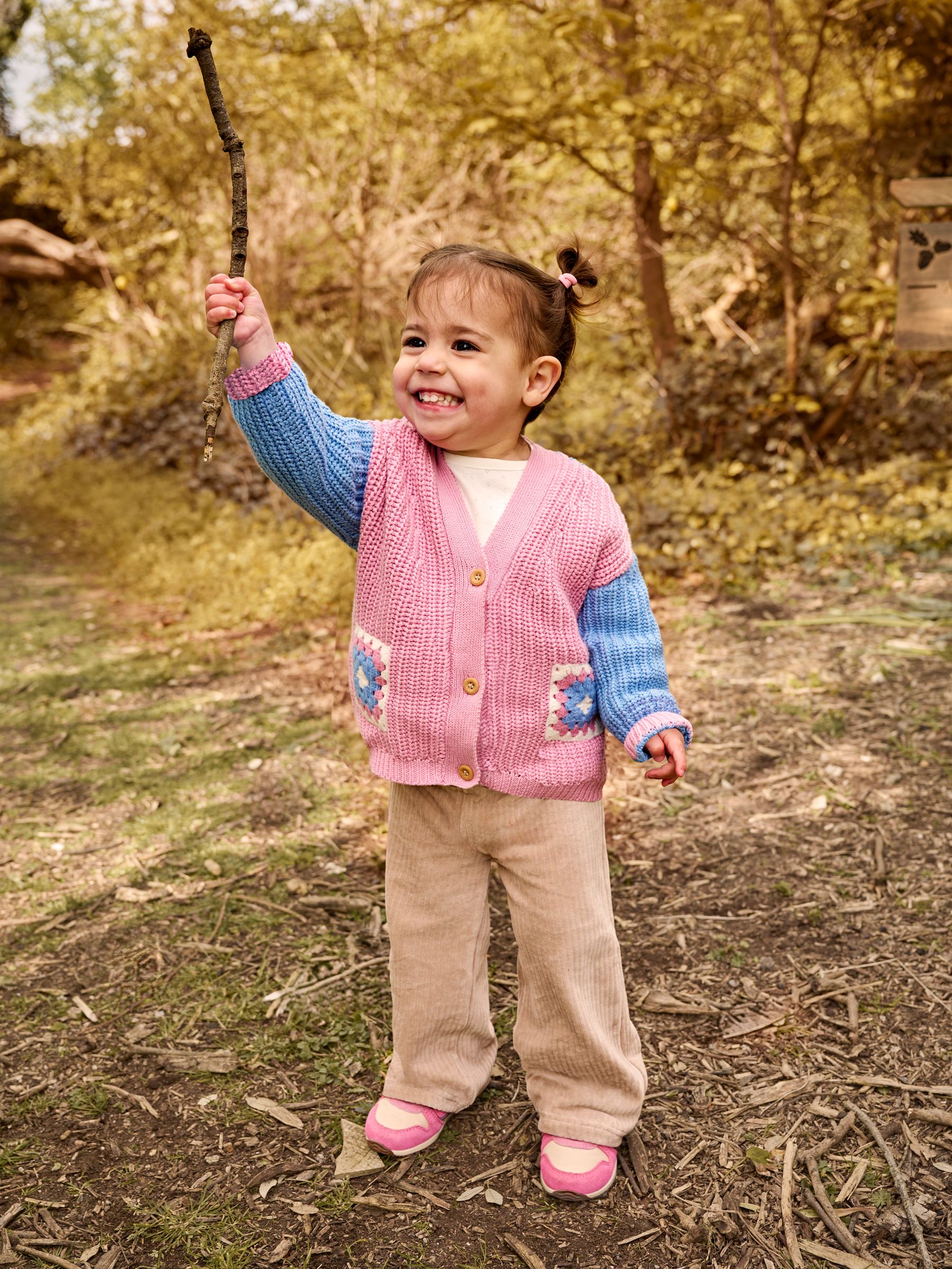 Rose Pink Crochet Pocket Cardigan - Image 7 of 7