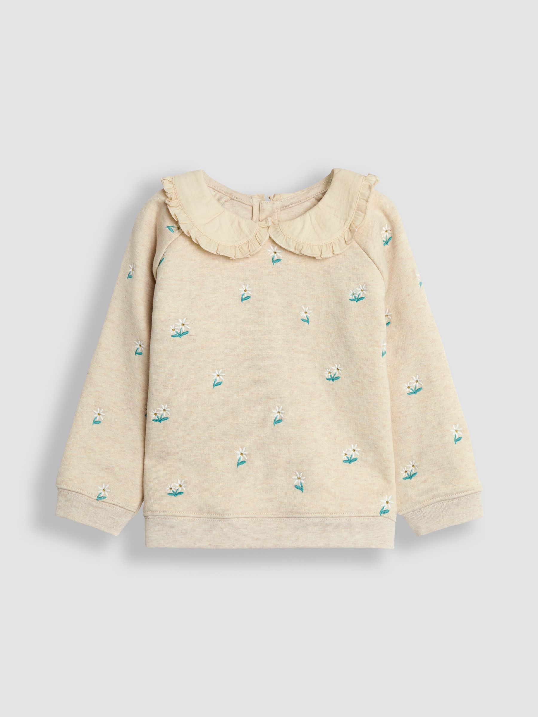Natural Embroidered Collar Sweatshirt - Image 3 of 5