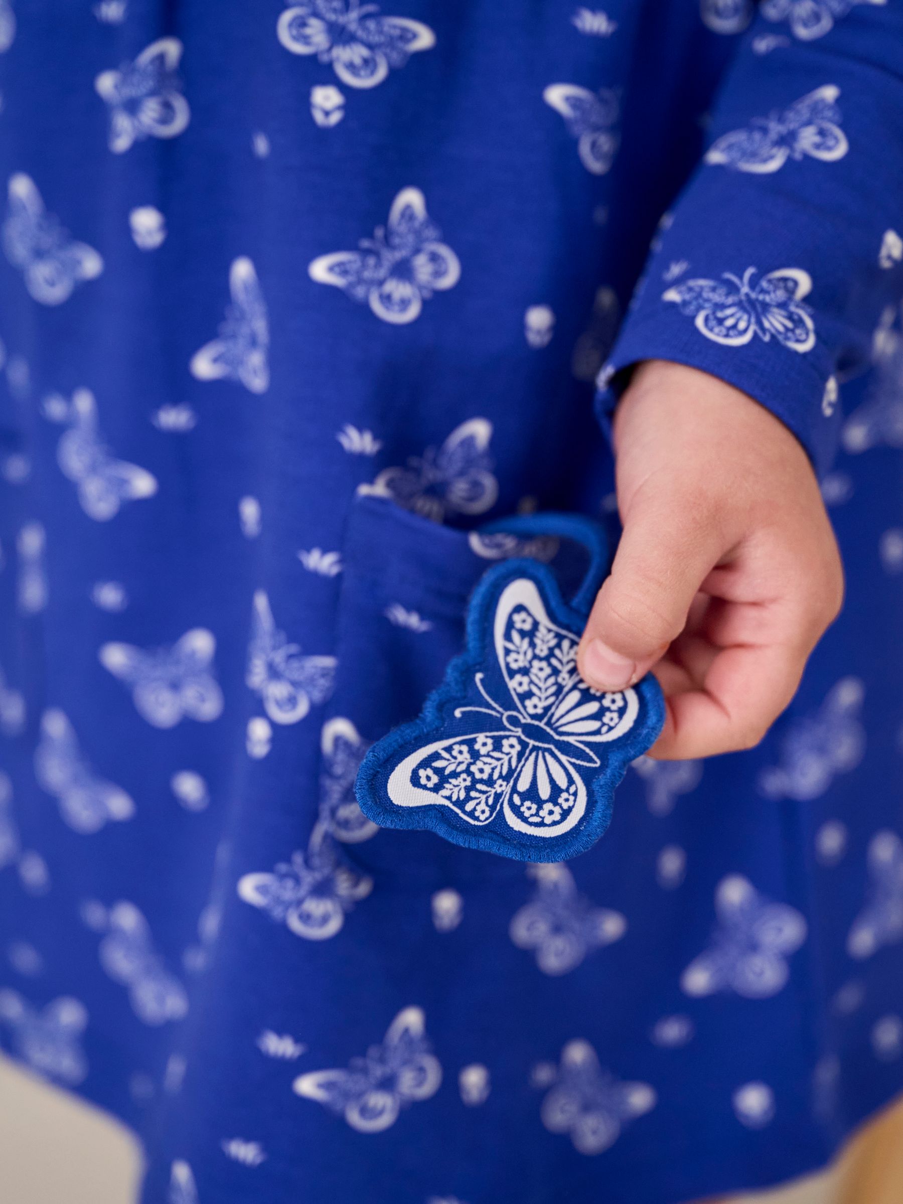 Cobalt Blue Butterfly Button Front Dress - Image 2 of 5