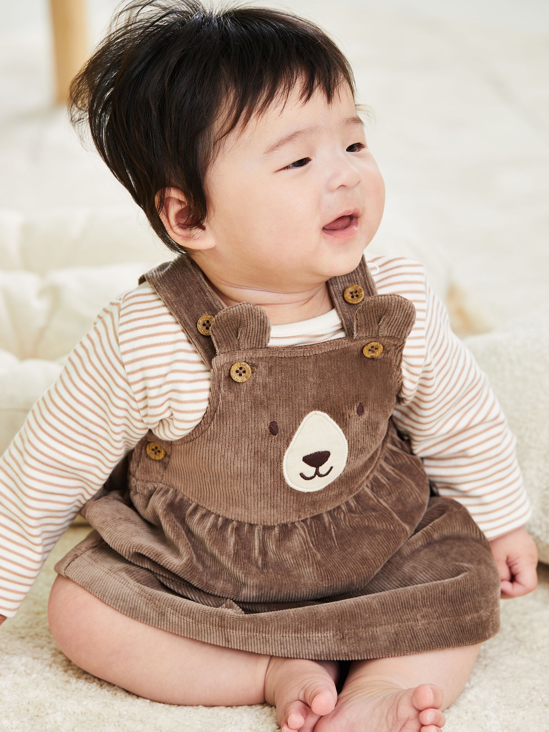 Fawn Bear Velour Pinafore Dress And Top Set 2 Pack - Image 2 of 8
