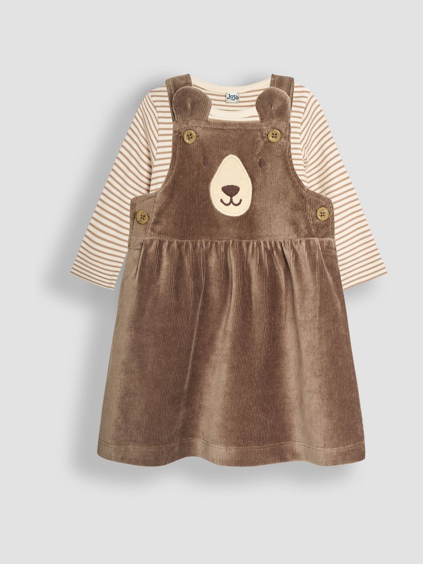 Fawn Bear Velour Pinafore Dress And Top Set 2 Pack - Image 3 of 8