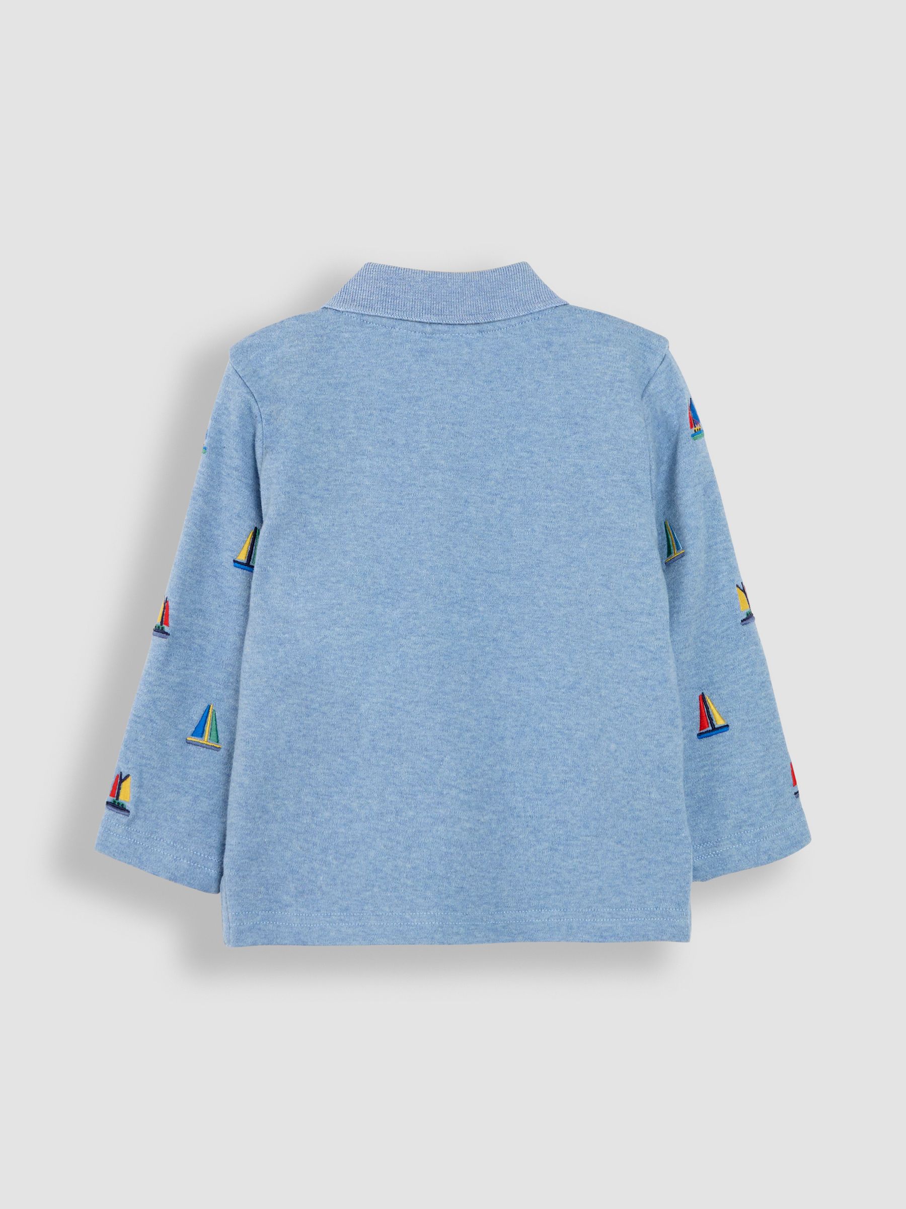 Blue Sailboat Long Sleeve Embroidered Polo Shirt - Image 2 of 3