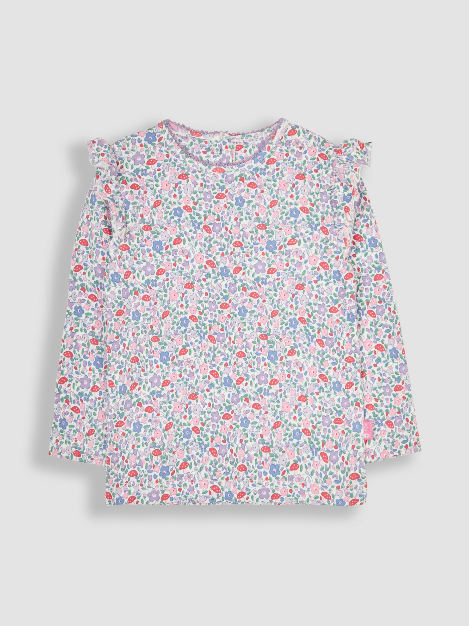 Lilac Purple Toadstool 2-Pack Ditsy Floral & Stripe Frill Tops - Image 2 of 6
