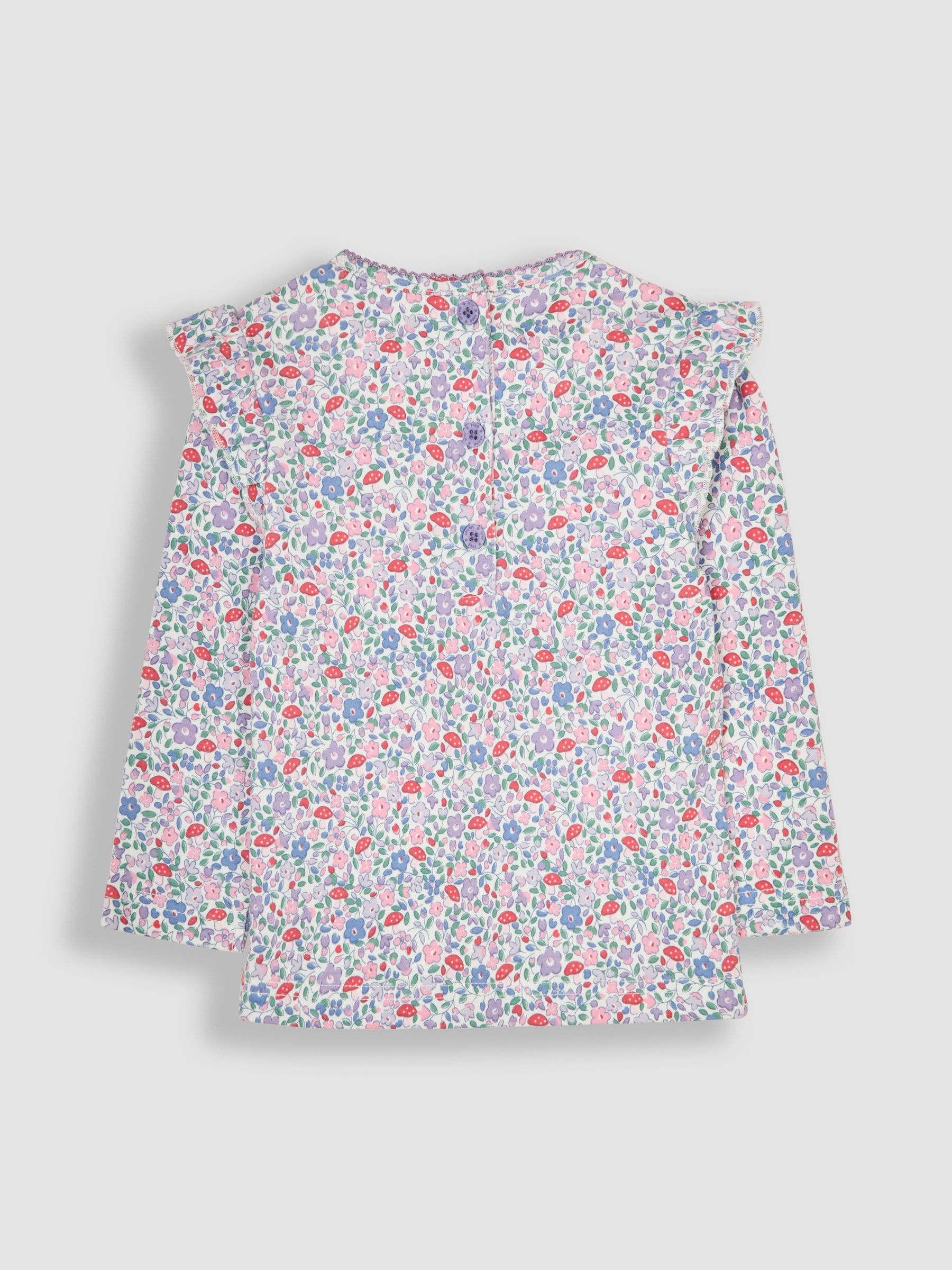 Lilac Purple Toadstool 2-Pack Ditsy Floral & Stripe Frill Tops - Image 3 of 6