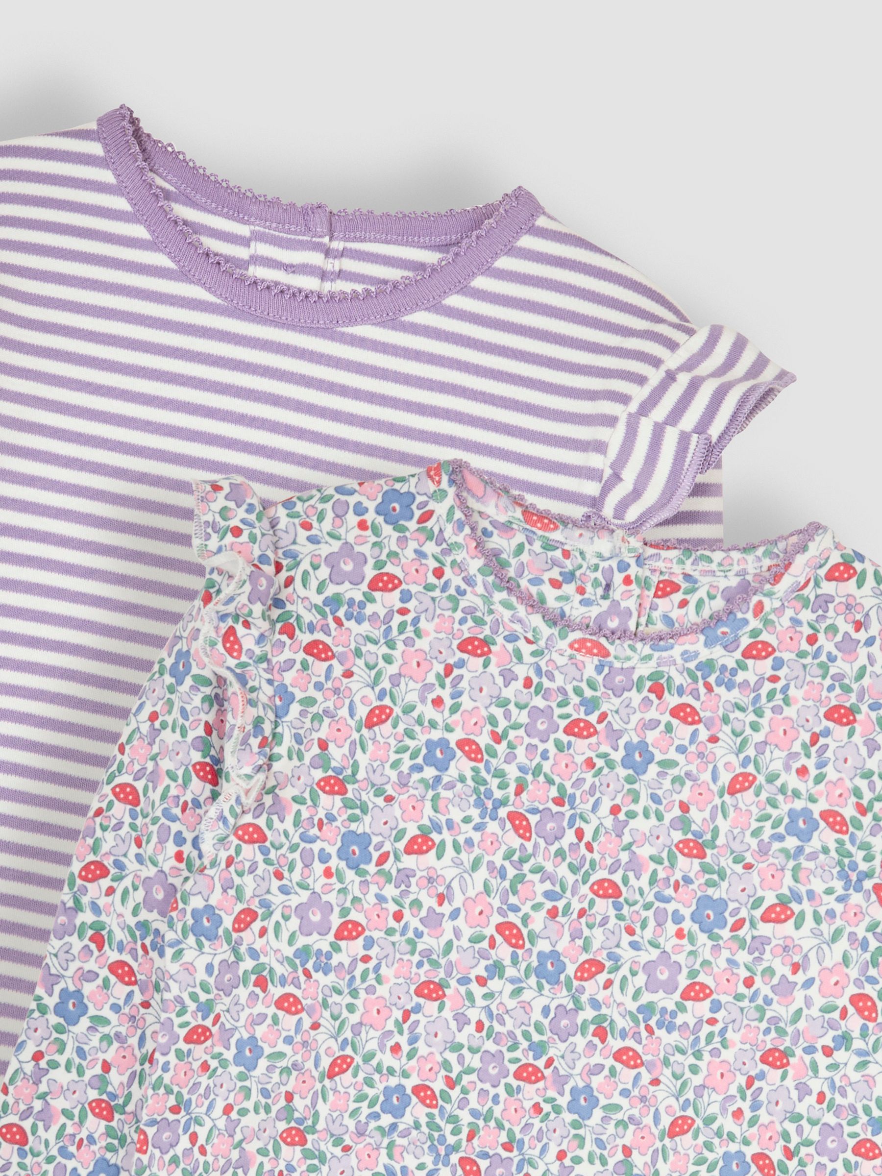 Lilac Purple Toadstool 2-Pack Ditsy Floral & Stripe Frill Tops - Image 6 of 6