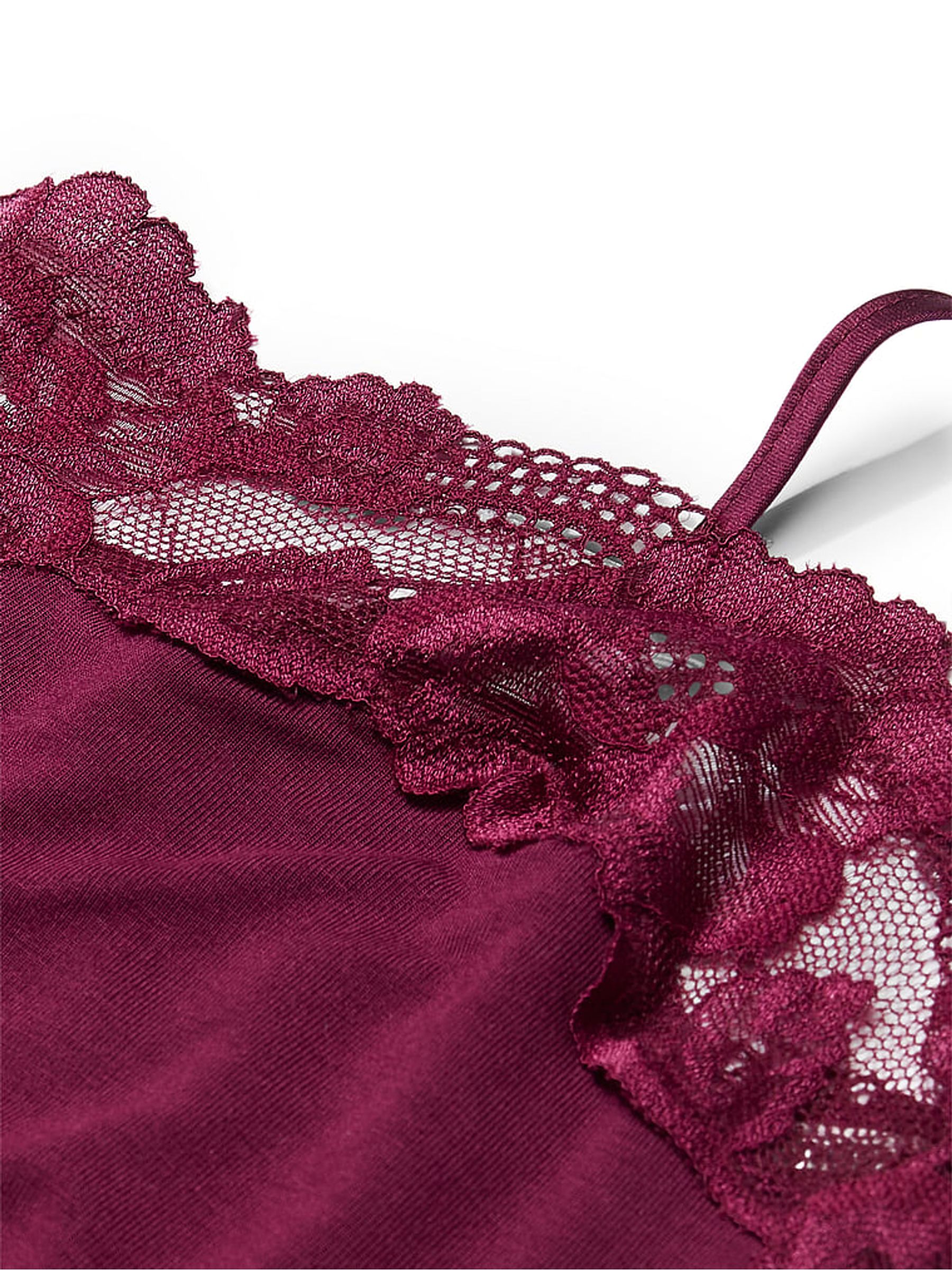 Plum Rouge Red Modal Straight Neck Slip Dress - Image 4 of 4