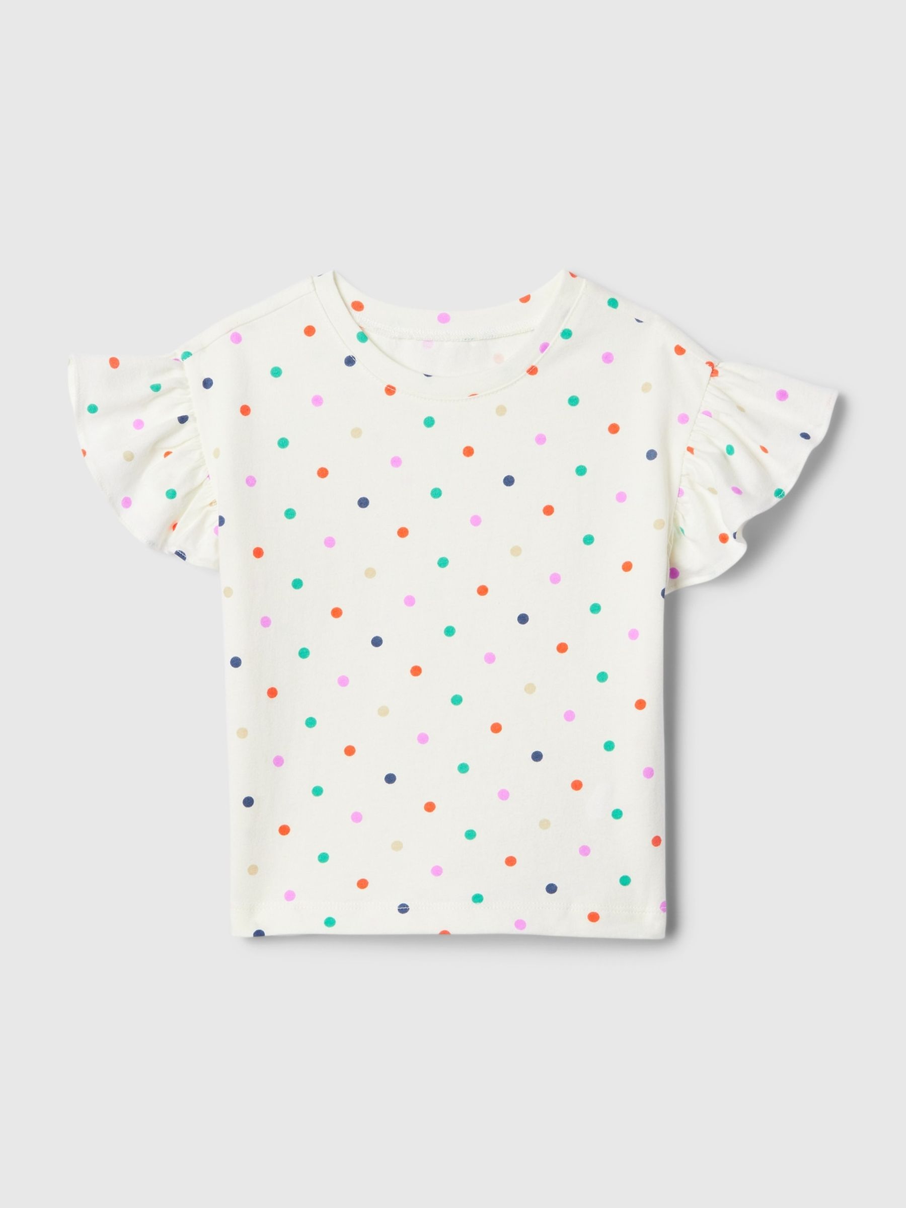 White Polka Dot Mix and Match Ruffle Short Sleeve T-Shirt (Newborn-5yrs) - Image 1 of 1