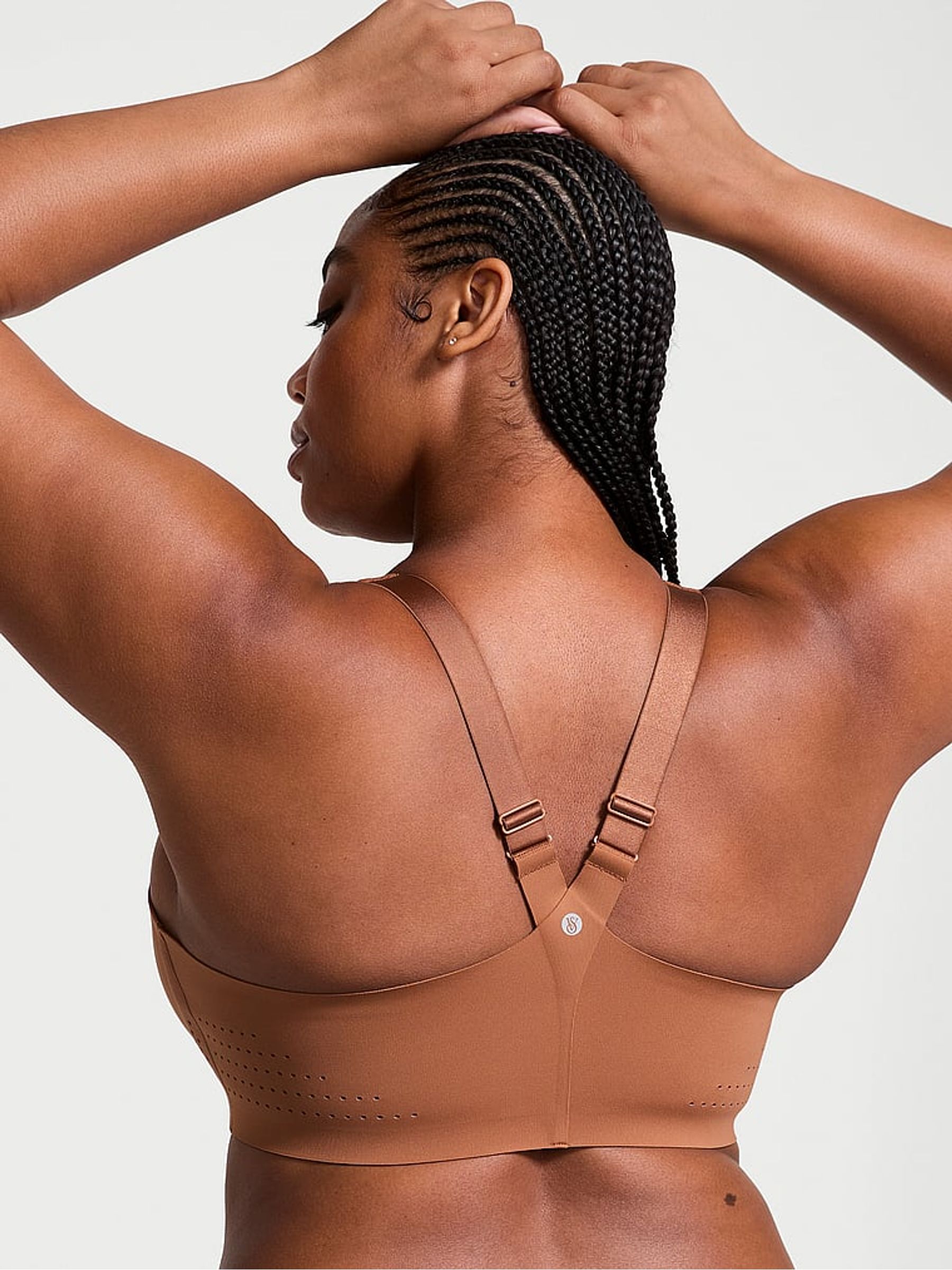 Caramel Brown Front Close Featherweight Max High Support Sports Bra - Image 2 of 3