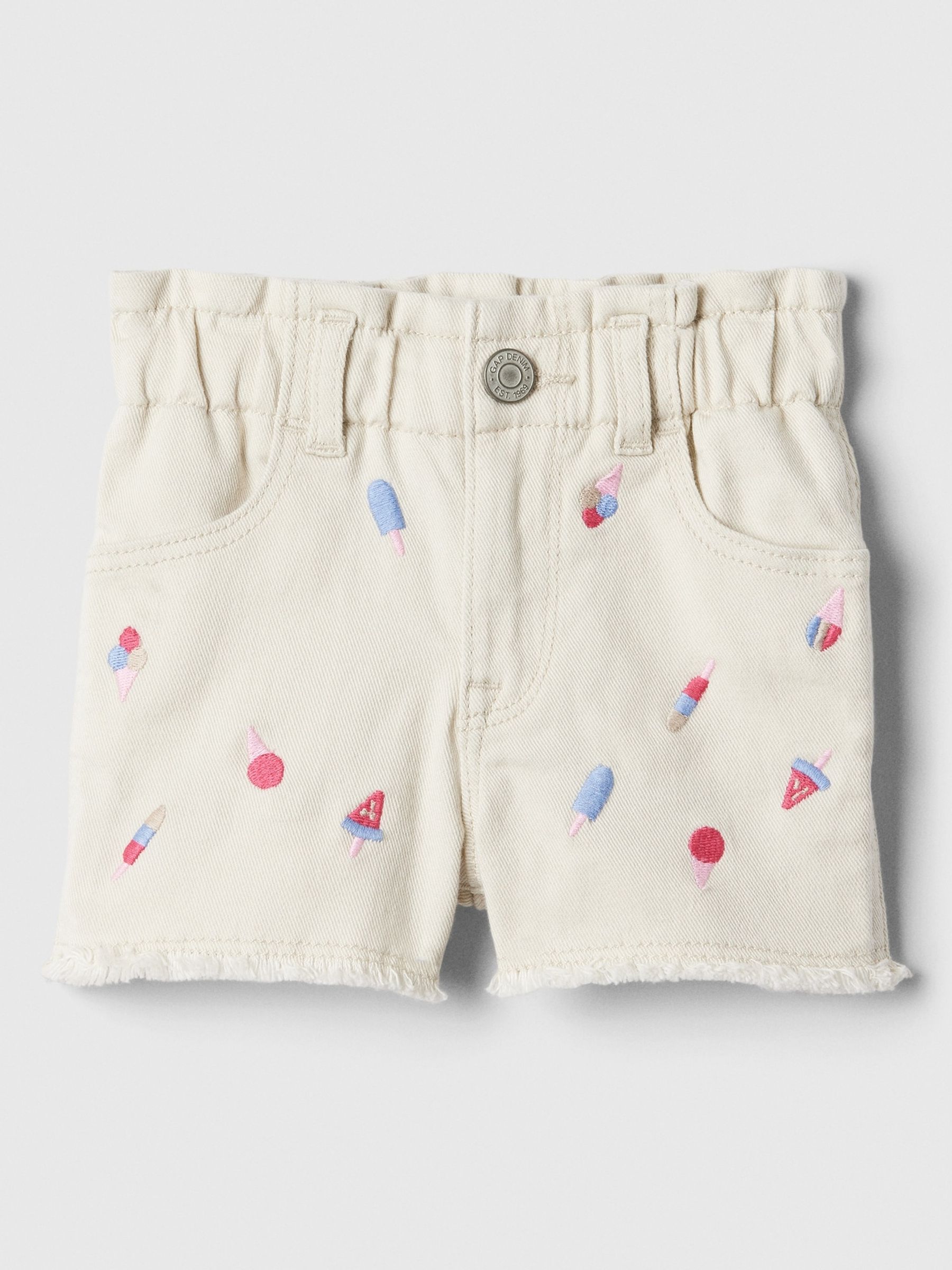 Nude Paperbag Mom Jeans Shorts - Image 1 of 3