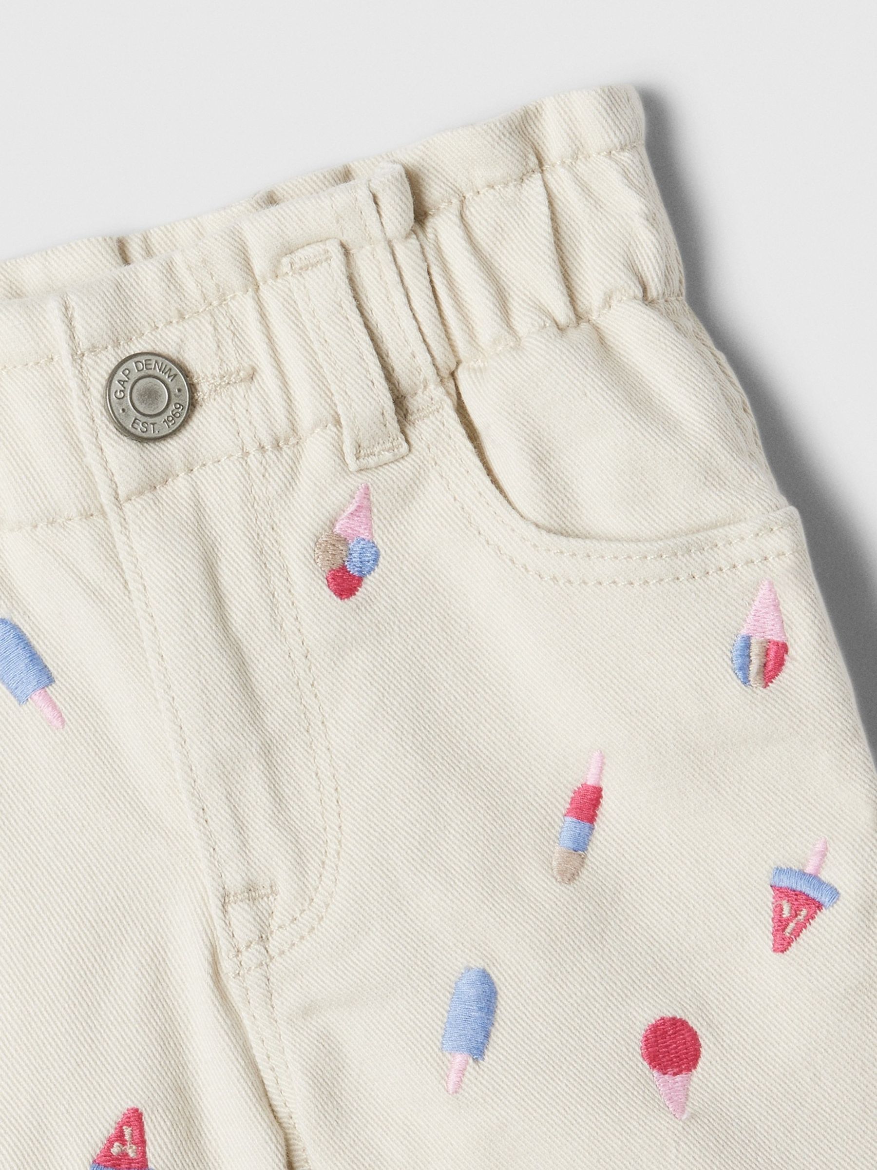 Nude Paperbag Mom Jeans Shorts - Image 3 of 3