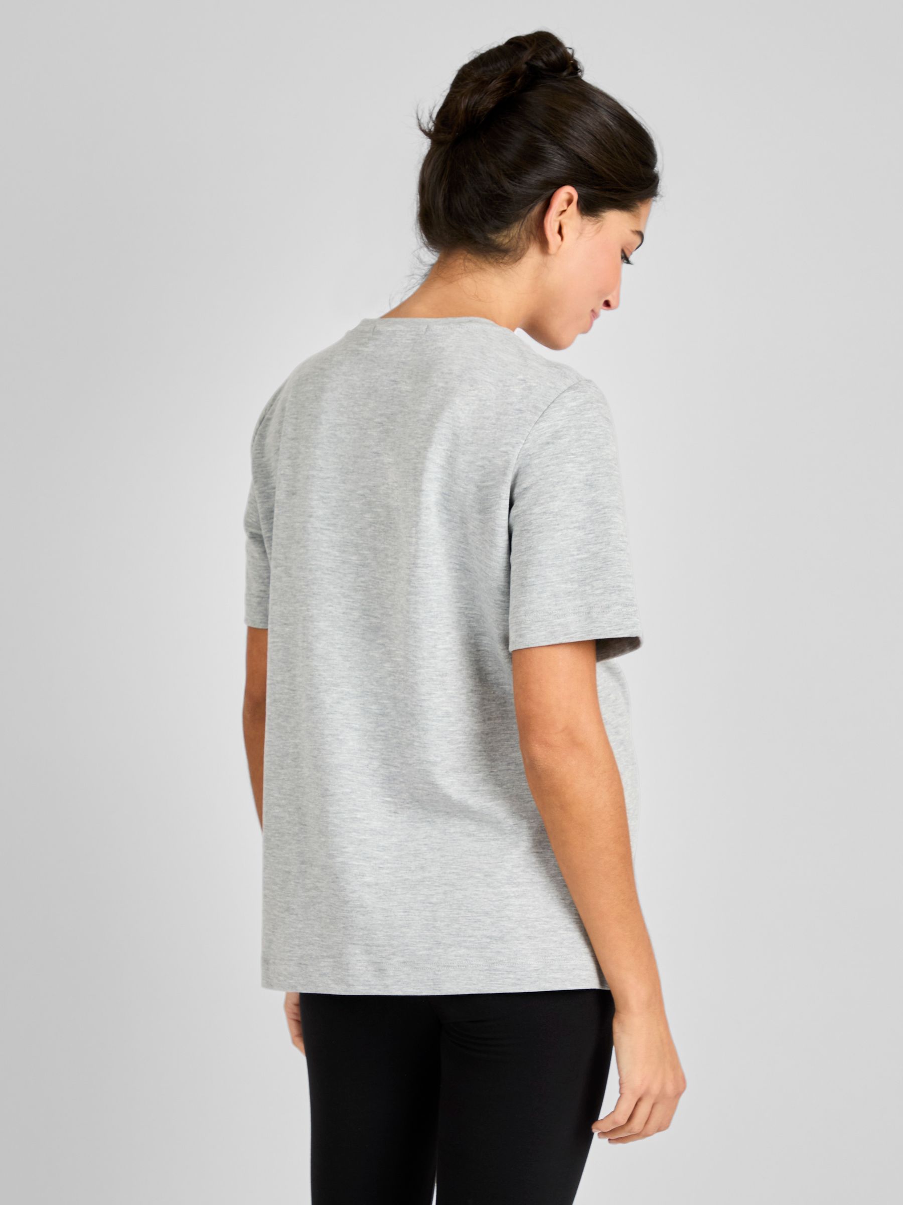 Marl Grey Oversized Boyfriend Maternity T-Shirt - Image 2 of 4