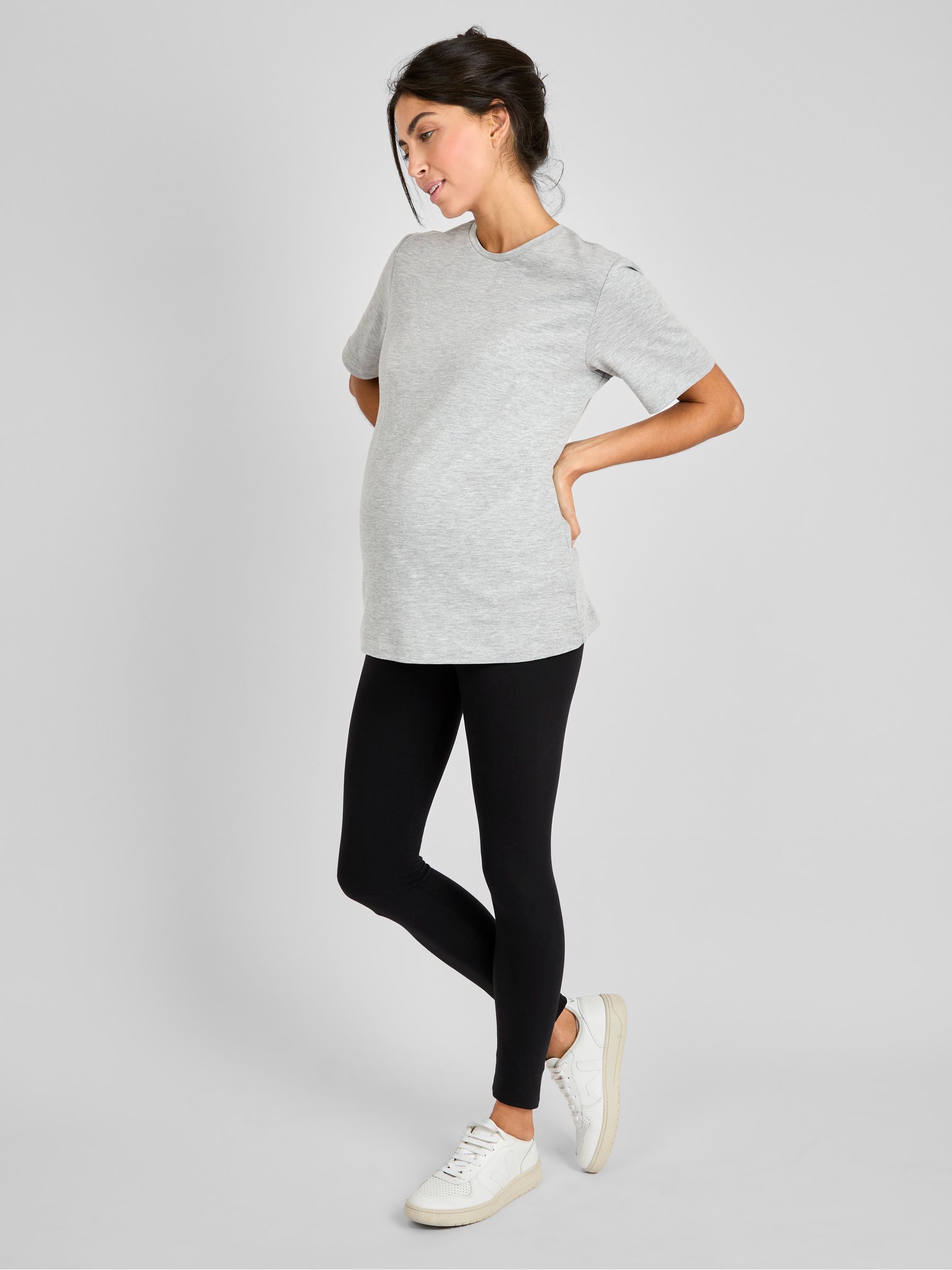 Marl Grey Oversized Boyfriend Maternity T-Shirt - Image 3 of 4