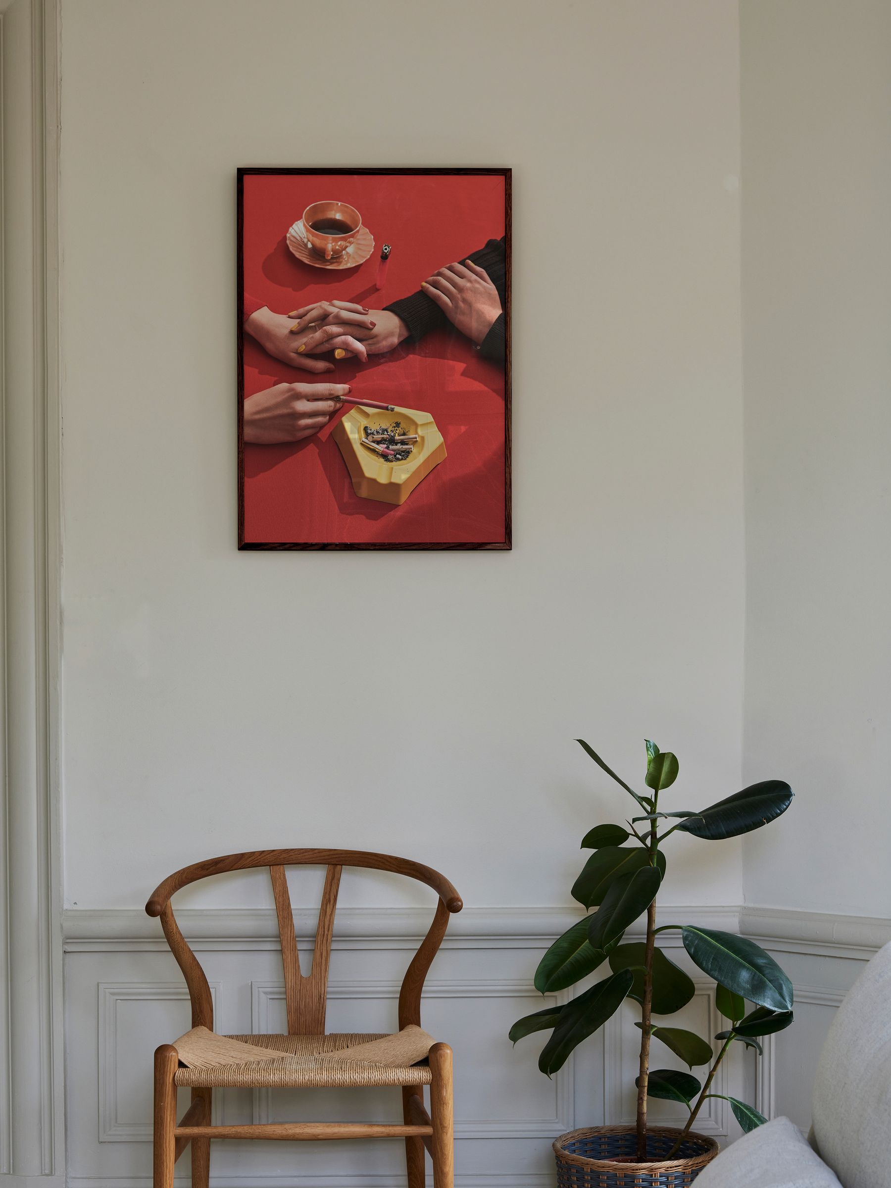 Paper Collective Red First Date Framed Wall Art Print in Dark Oak Frame - Image 2 of 4