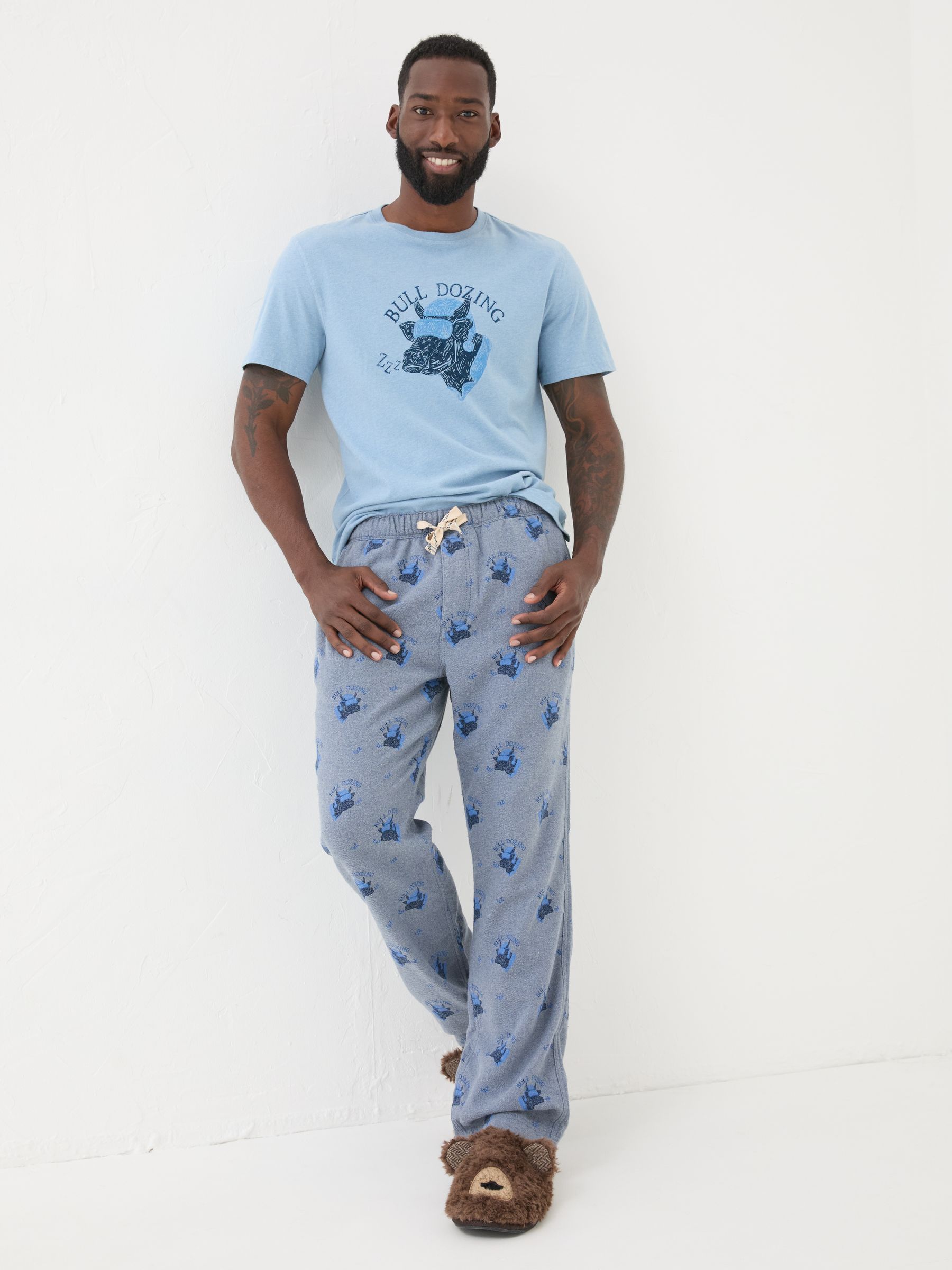 Light Blue Bull Dozing Pyjama Bottoms - Image 3 of 7