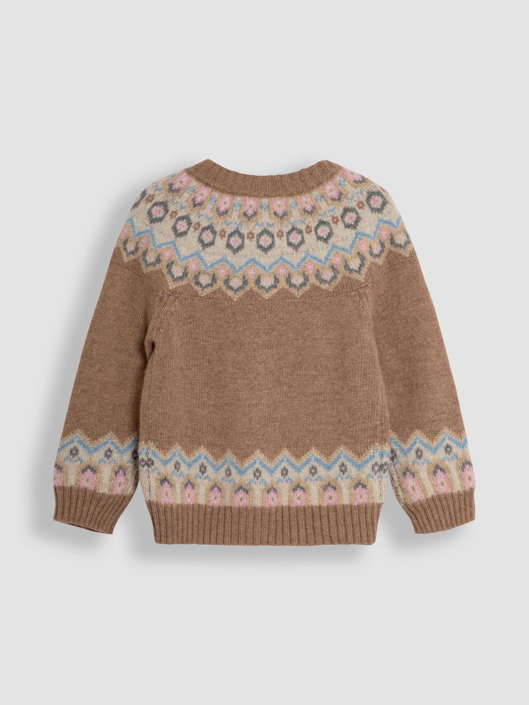 Mocha Fair Isle Pattern Cardigan - Image 2 of 3