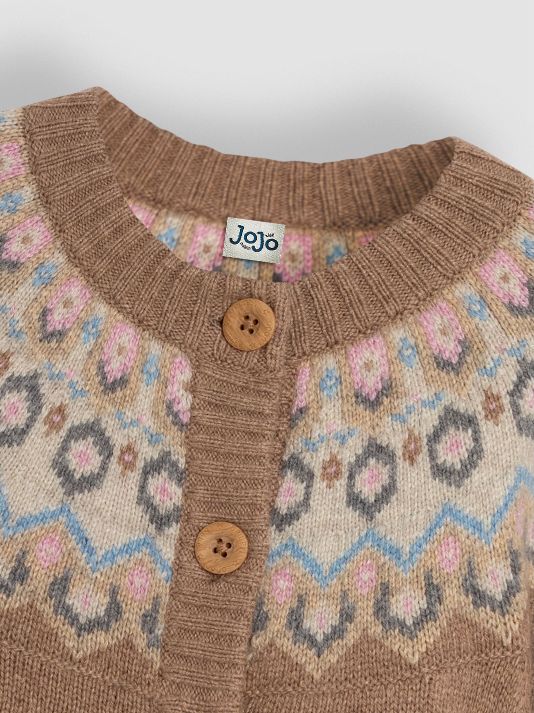 Mocha Fair Isle Pattern Cardigan - Image 3 of 3