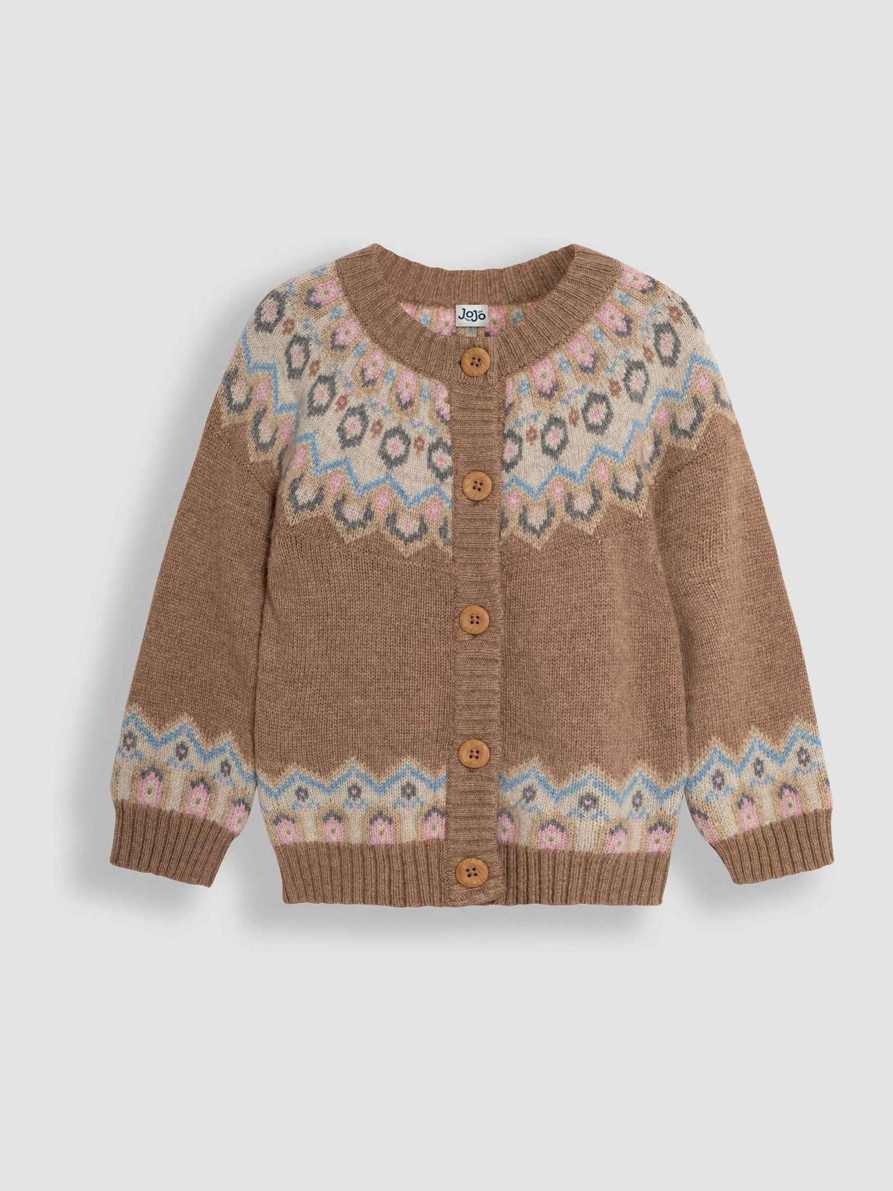 Mocha Fair Isle Pattern Cardigan - Image 6 of 6