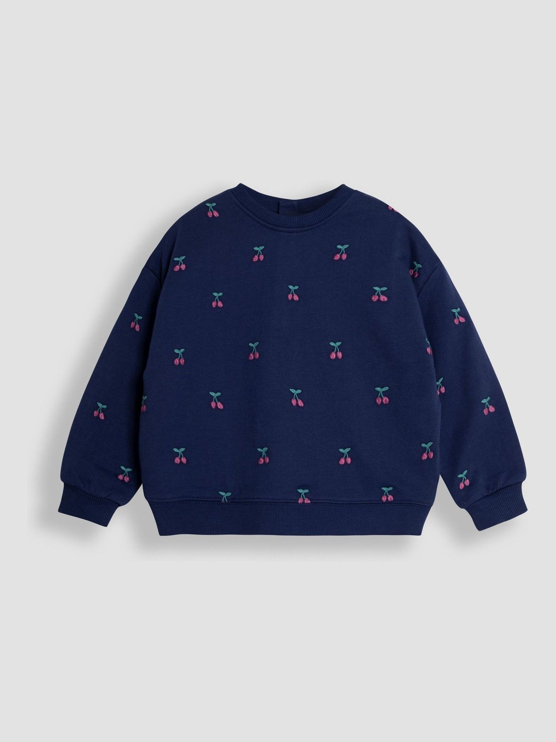 Navy Cherry Embroidered Sweatshirt And Skirt Set 2 Pack - Image 2 of 5