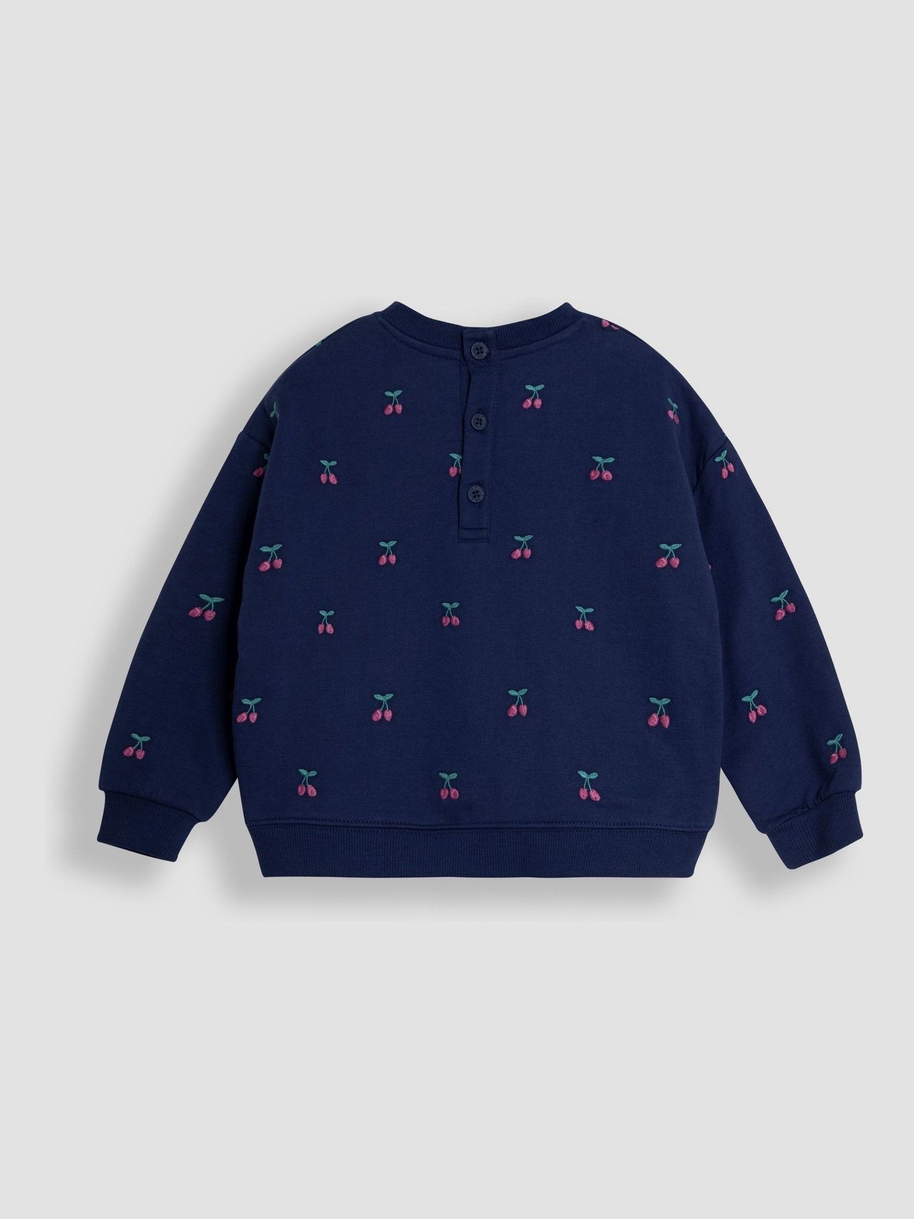 Navy Cherry Embroidered Sweatshirt And Skirt Set 2 Pack - Image 3 of 5