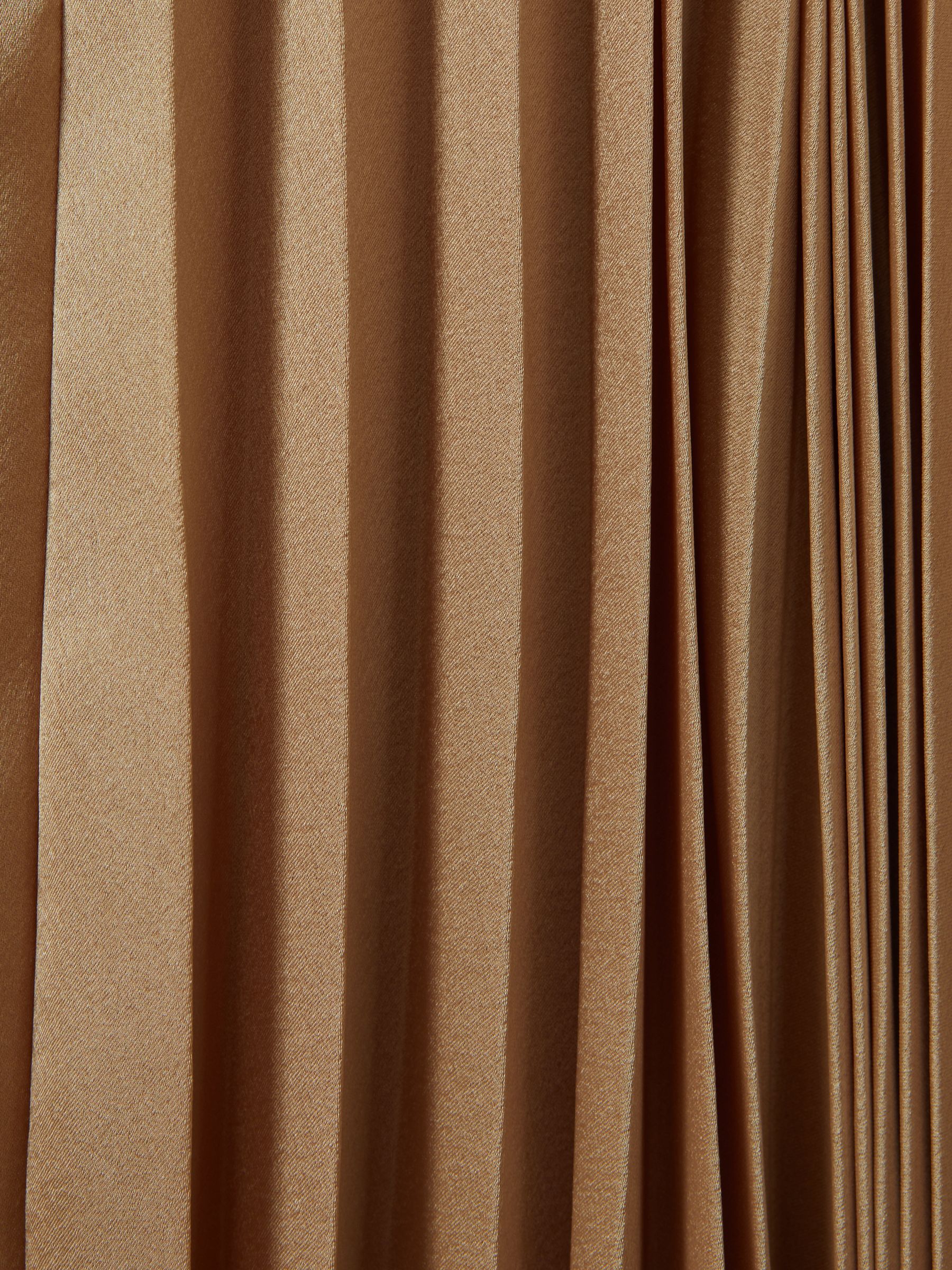 Acler Pleated Asymmetric Midi Dress in Gold - Image 2 of 5