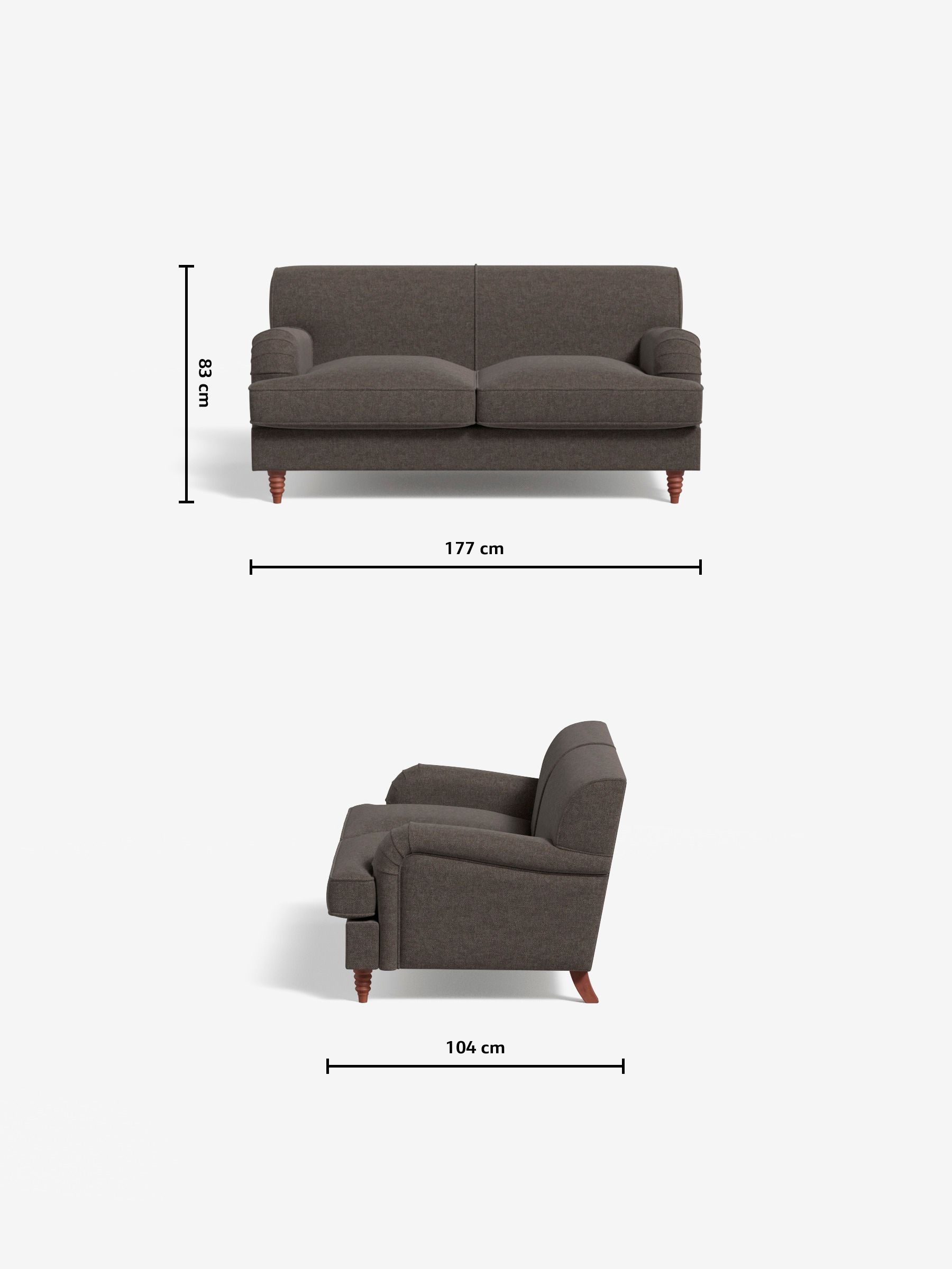 Orson 2 Seater Sofa in Basket Weave Mocha - Image 3 of 3