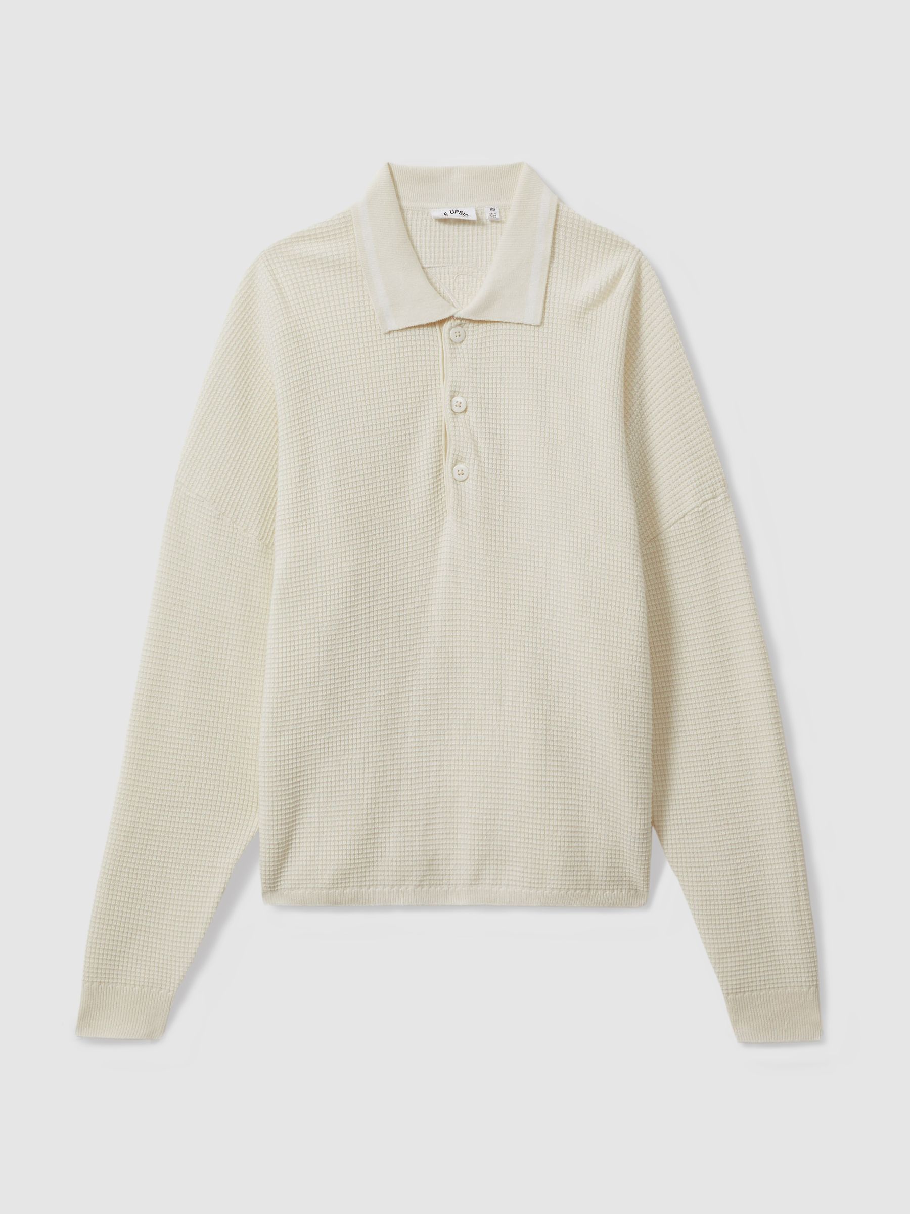 The Upside Oversized Cotton Polo Jumper in Cream - Image 2 of 6