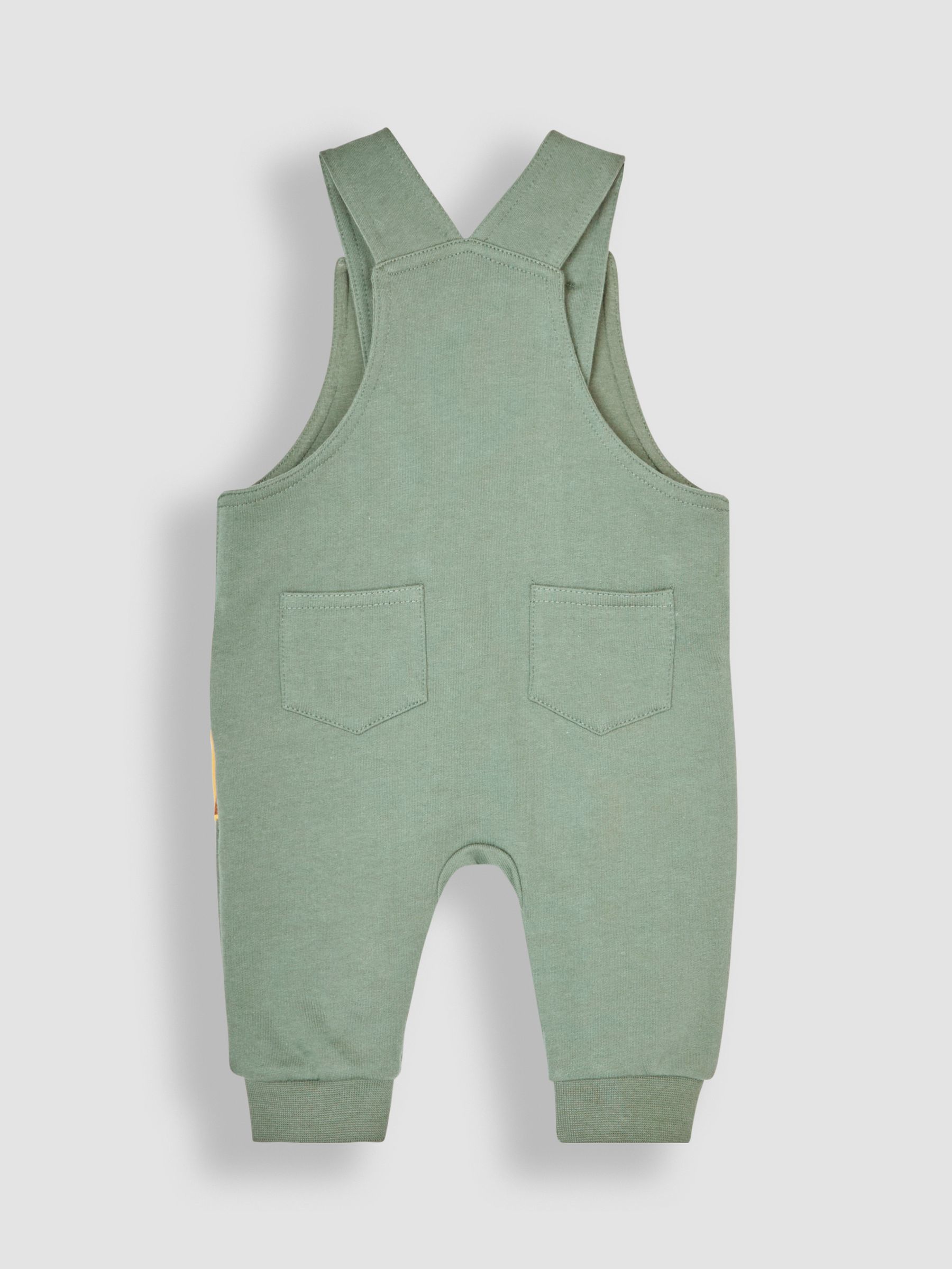 Khaki Green Dinosaur Appliqué Dungarees & Top Set - Image 3 of 6