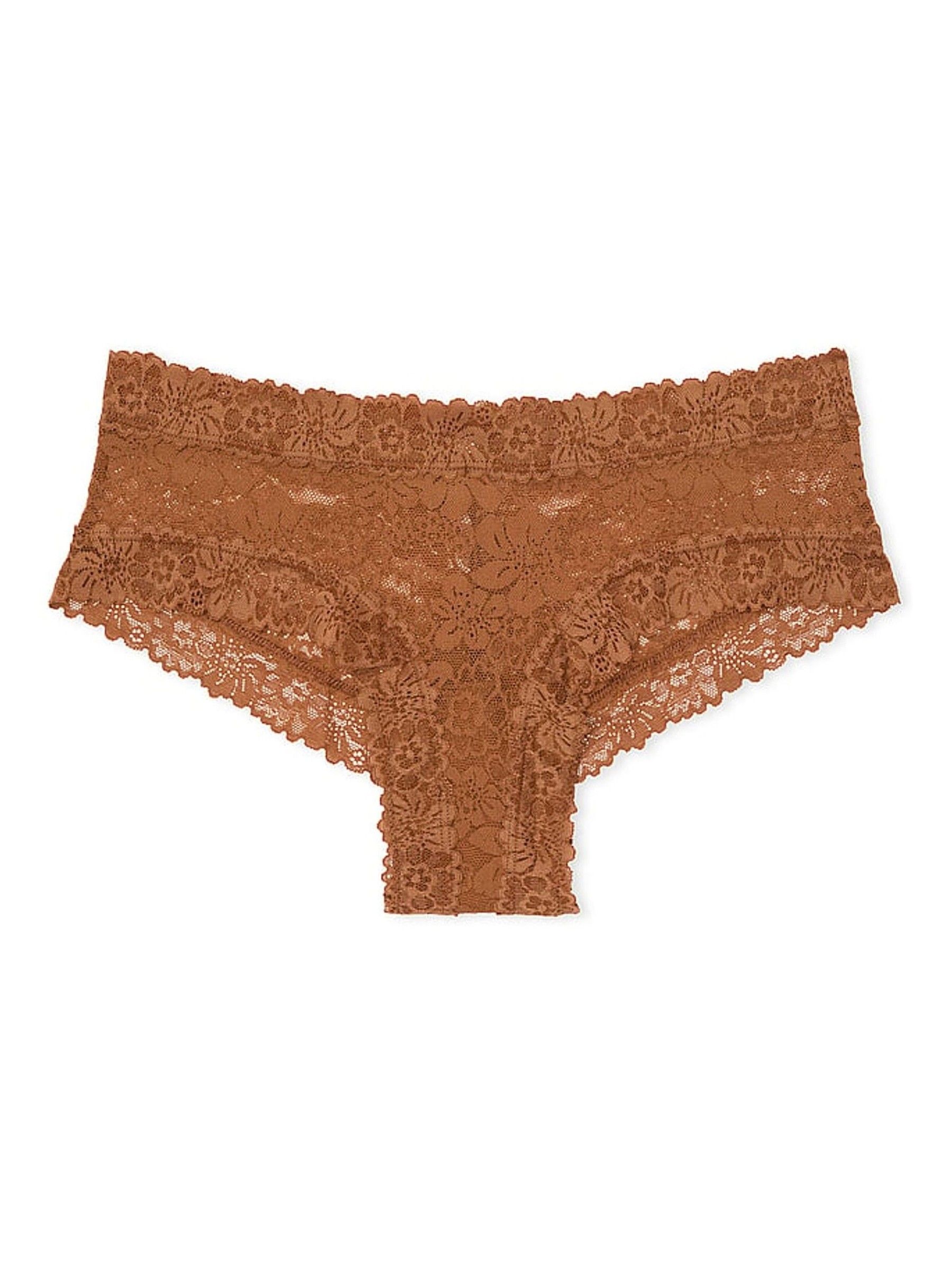 Caramel Nude Cheeky Floral Lace Knickers - Image 3 of 3