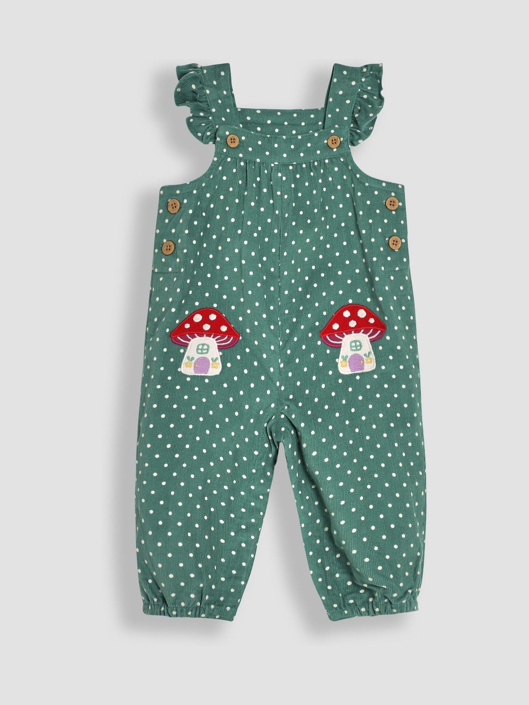 Green Toadstool Appliqué Cord Dungarees & Top Set - Image 2 of 6