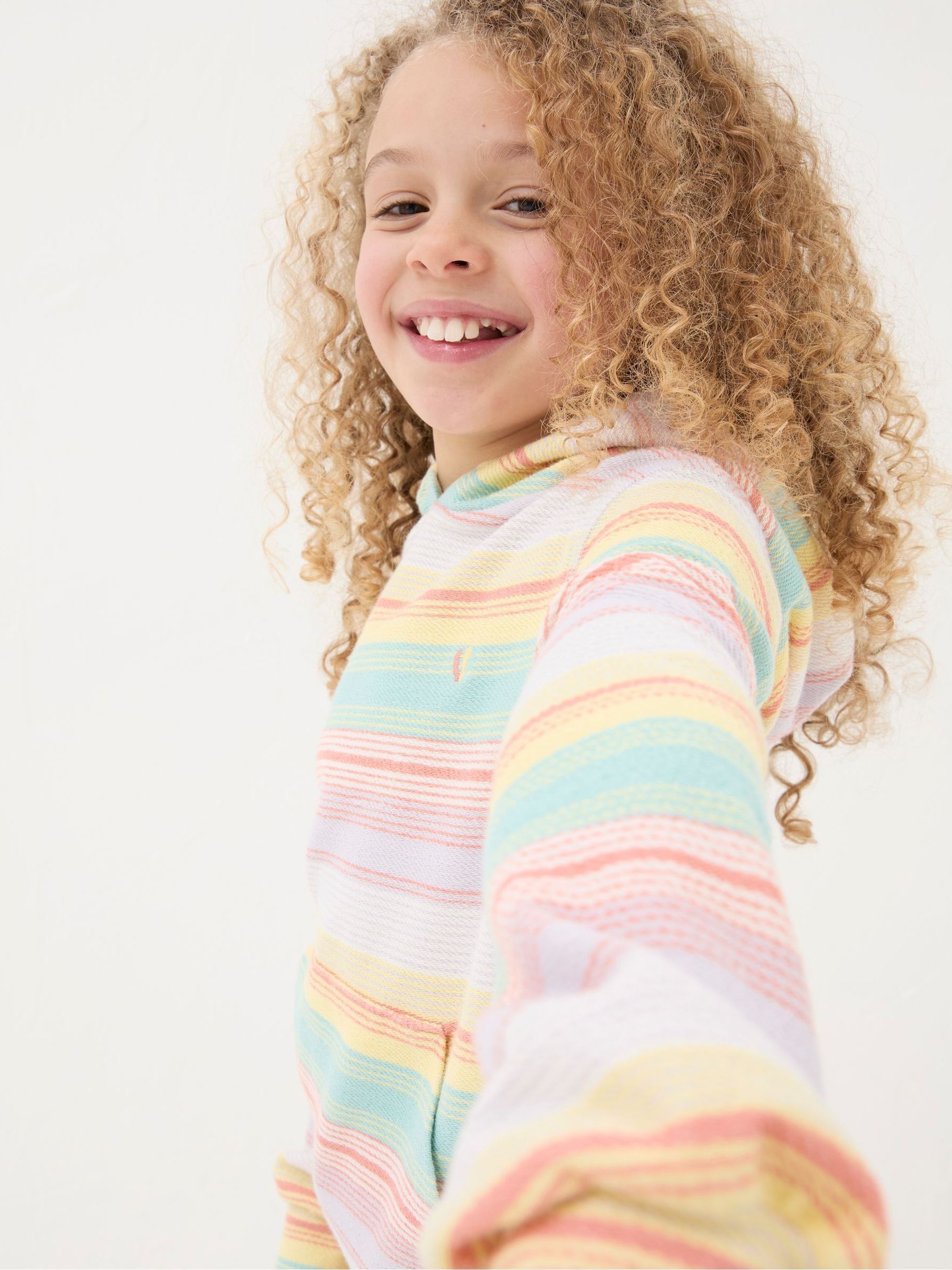 Multi Textured Stripe Popover Hoodie - Image 3 of 5