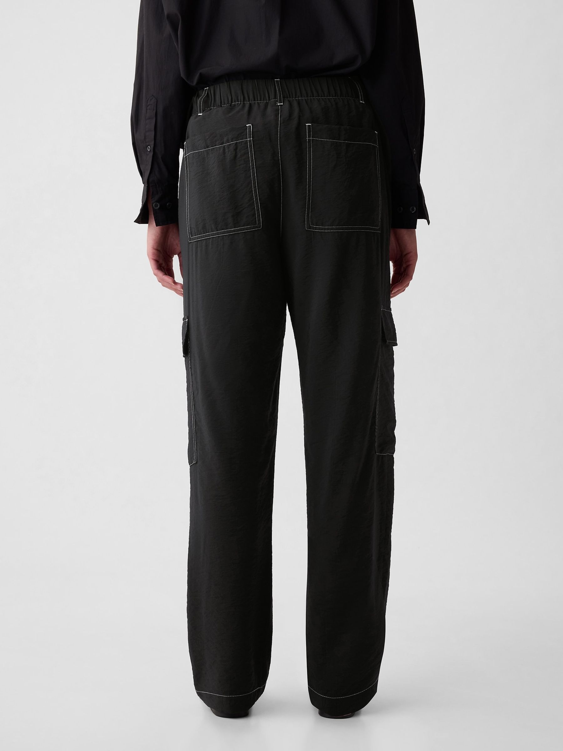 Black Mid Rise Cargo Trousers - Image 3 of 5
