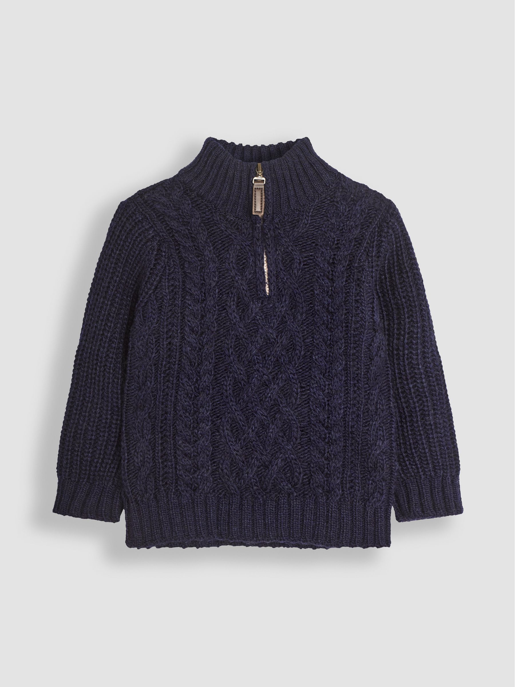 Navy Cable Half Zip Jumper - Image 1 of 3