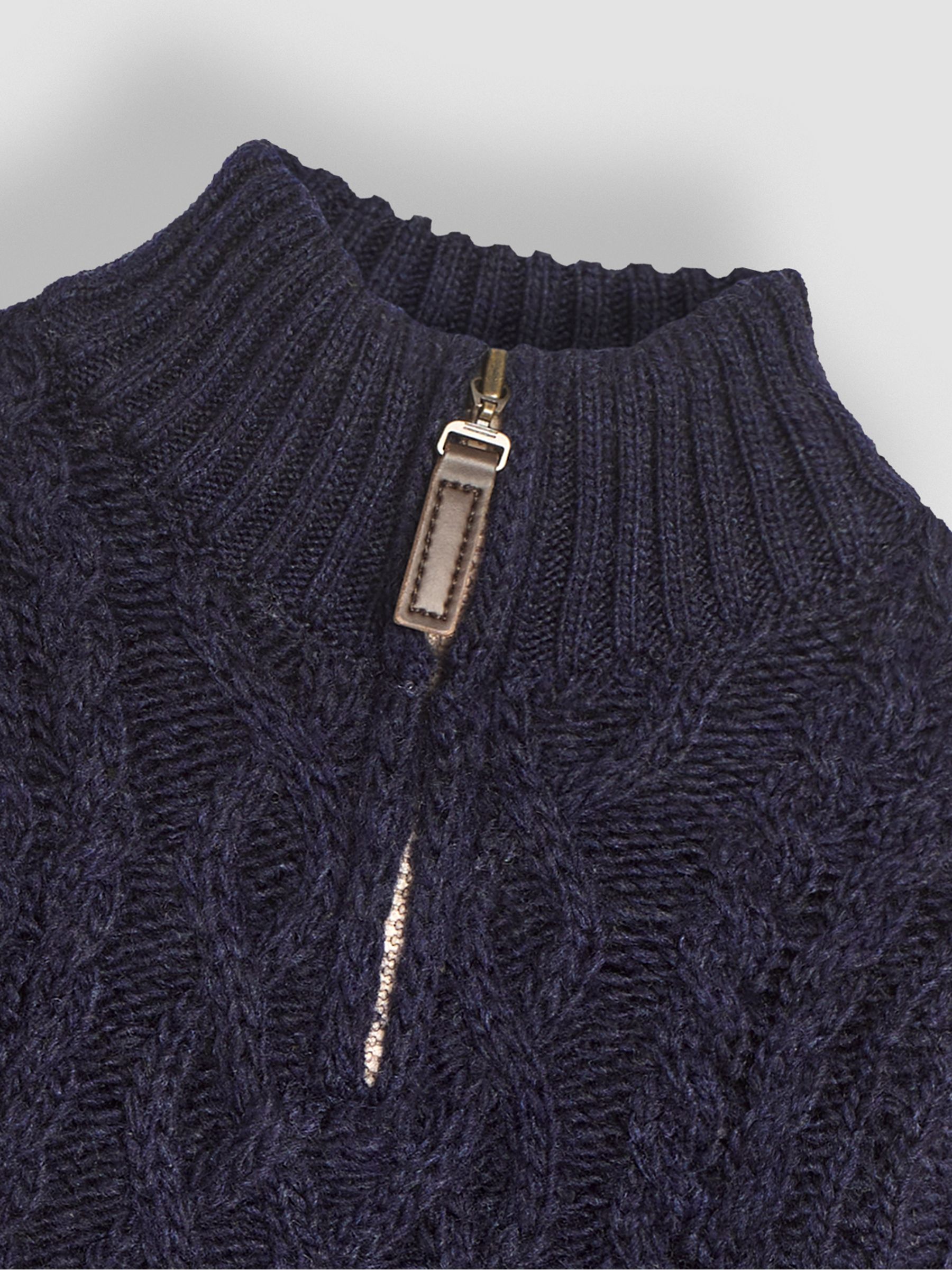 Navy Cable Half Zip Jumper - Image 3 of 3