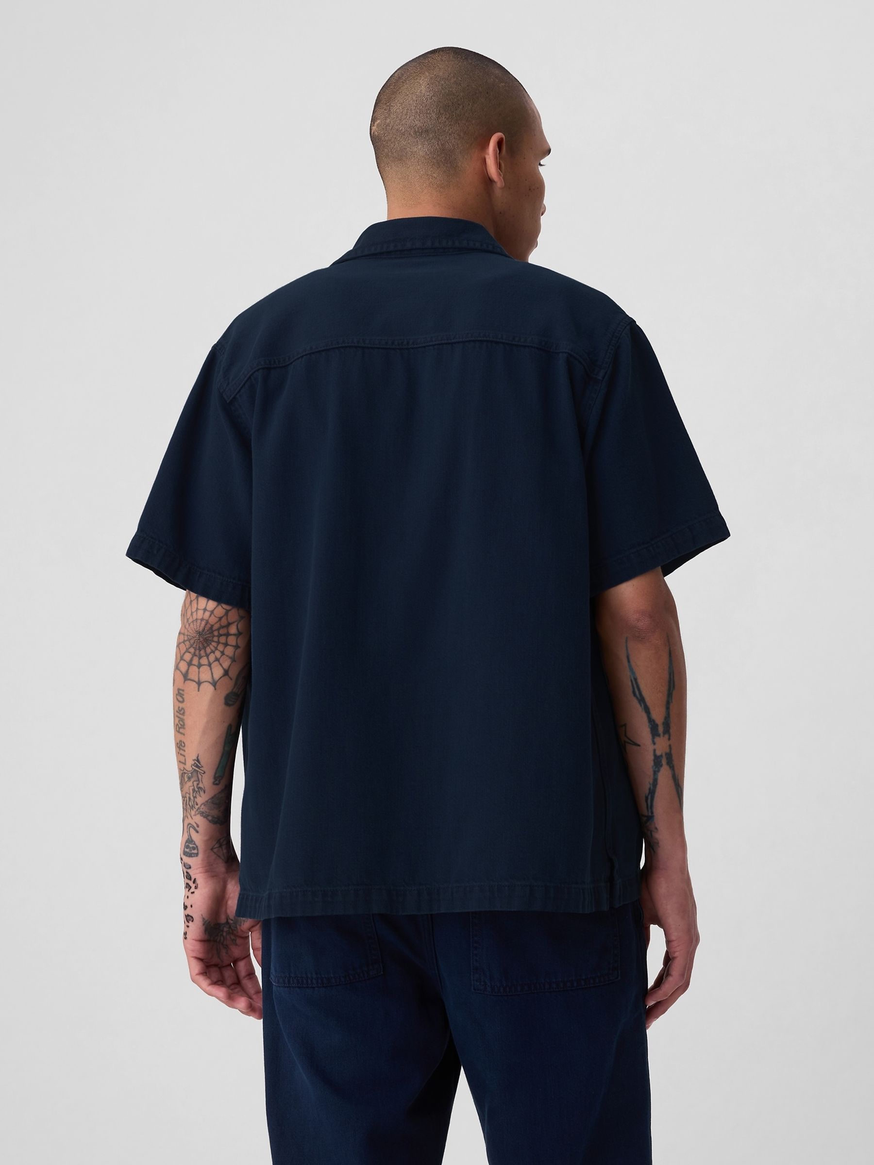 Blue Denim Short Sleeve Oxford Shirt - Image 2 of 4