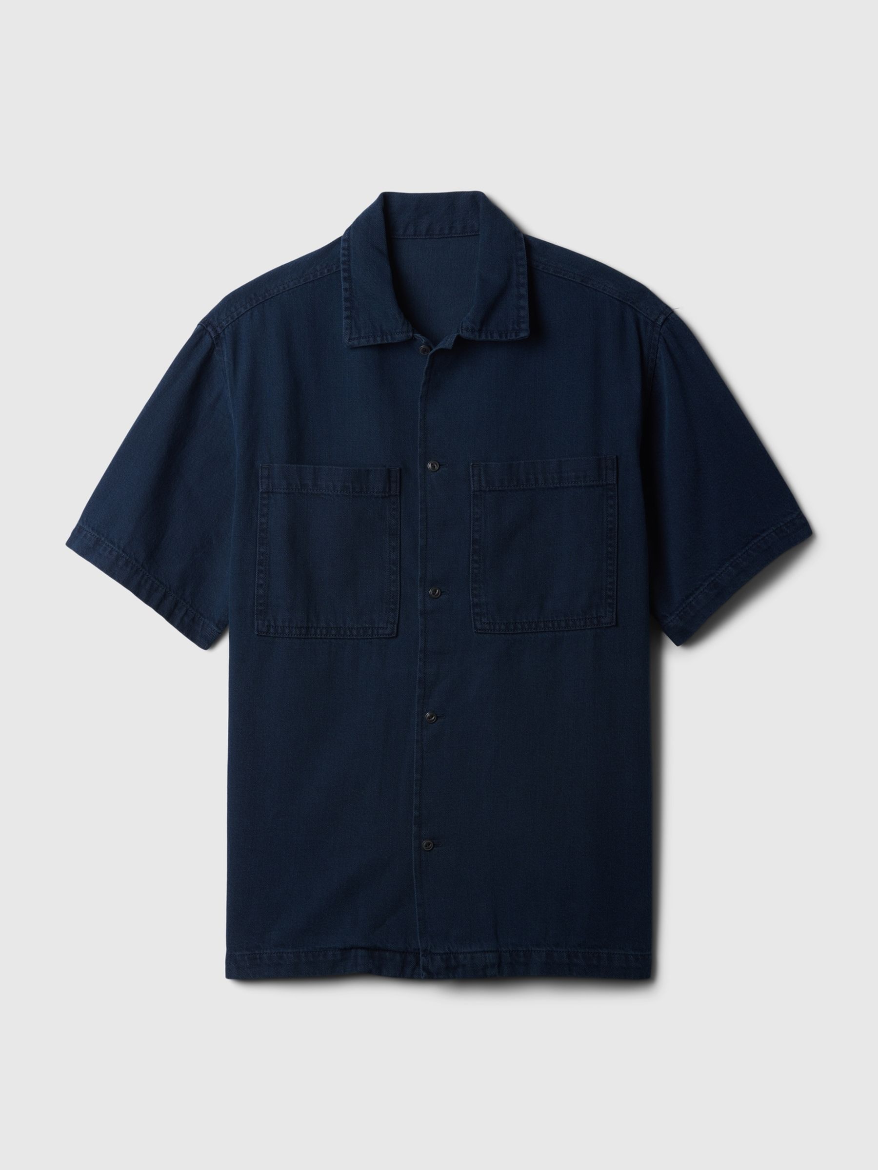 Blue Denim Short Sleeve Oxford Shirt - Image 4 of 4