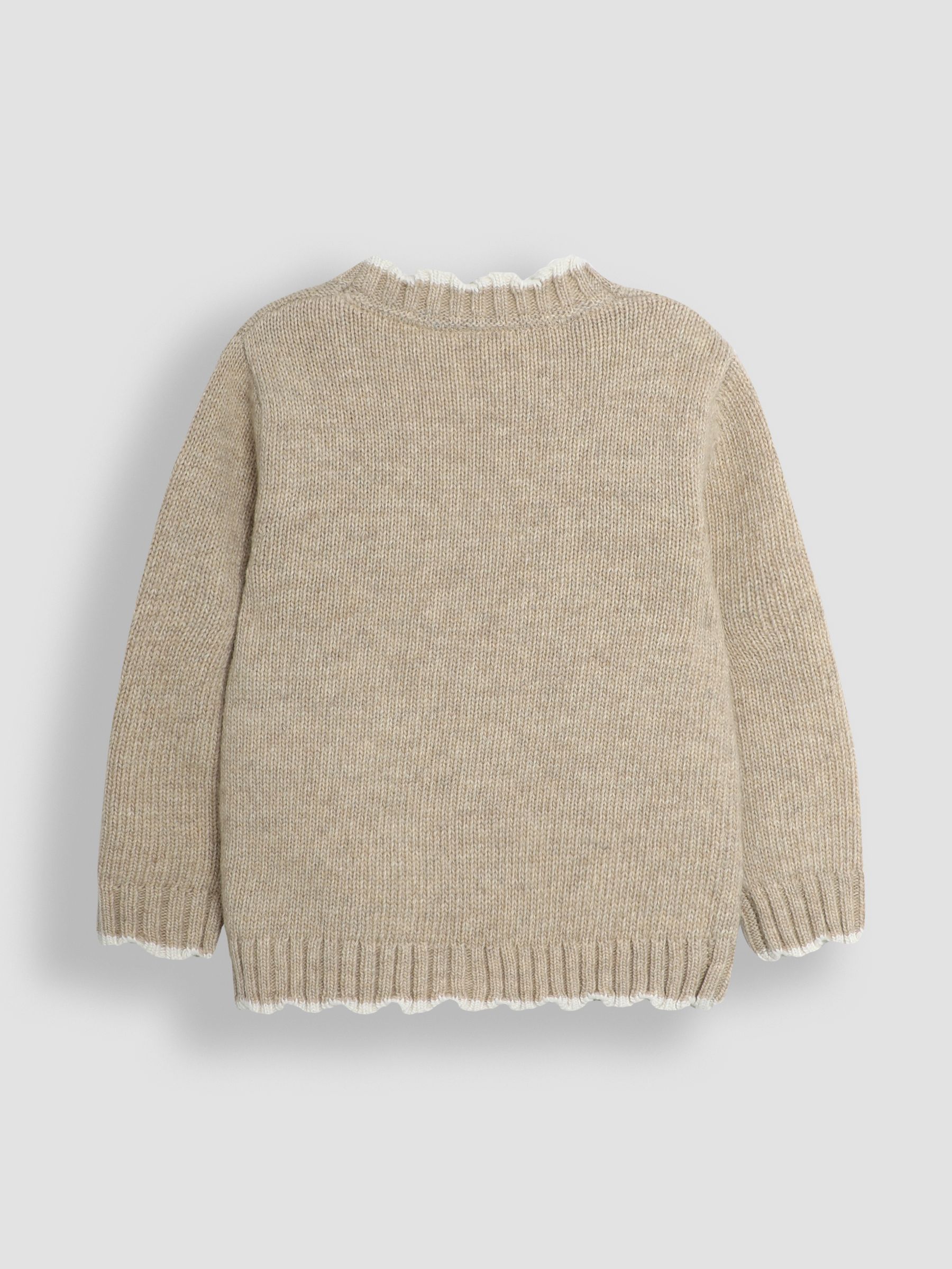 Natural Floral Embroidered Chunky Cardigan - Image 2 of 5