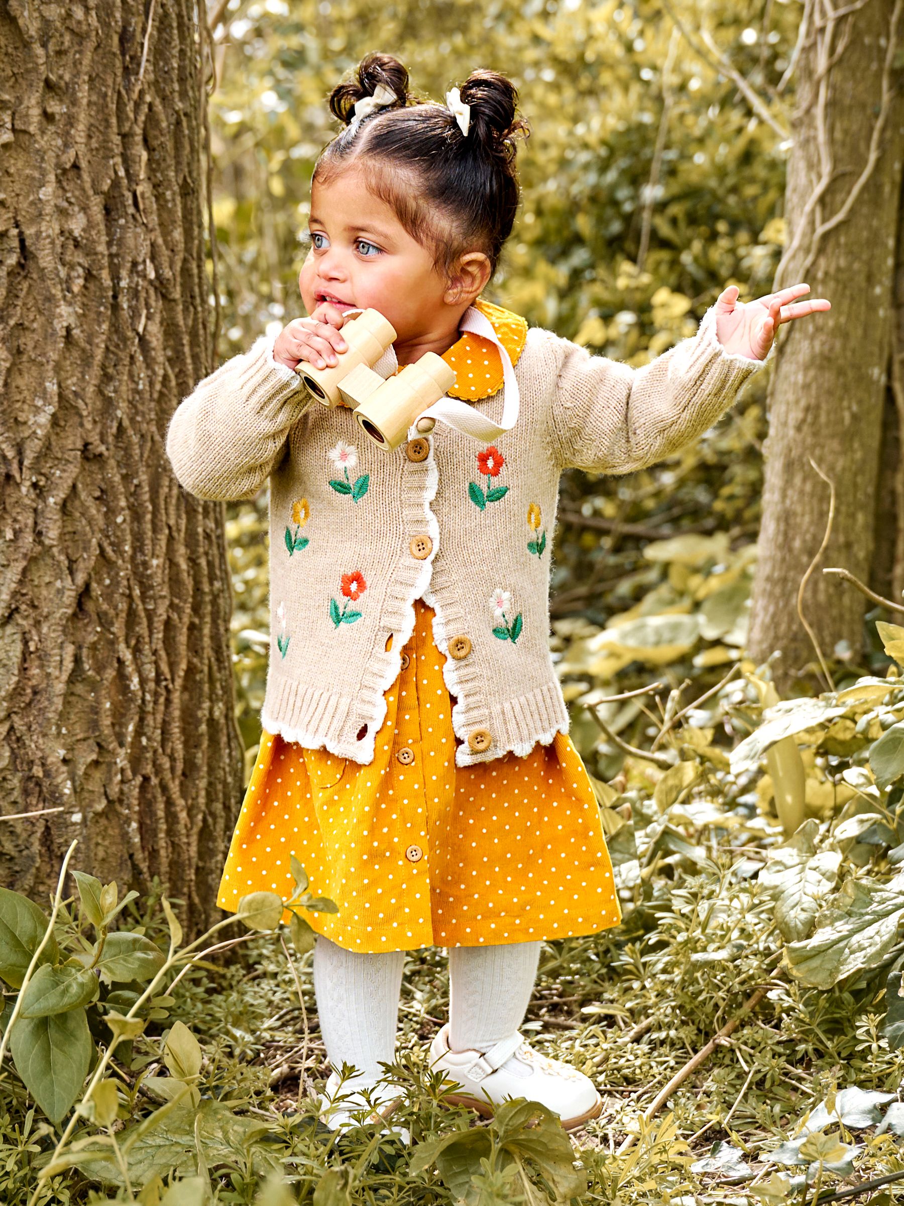 Natural Floral Embroidered Chunky Cardigan - Image 4 of 5
