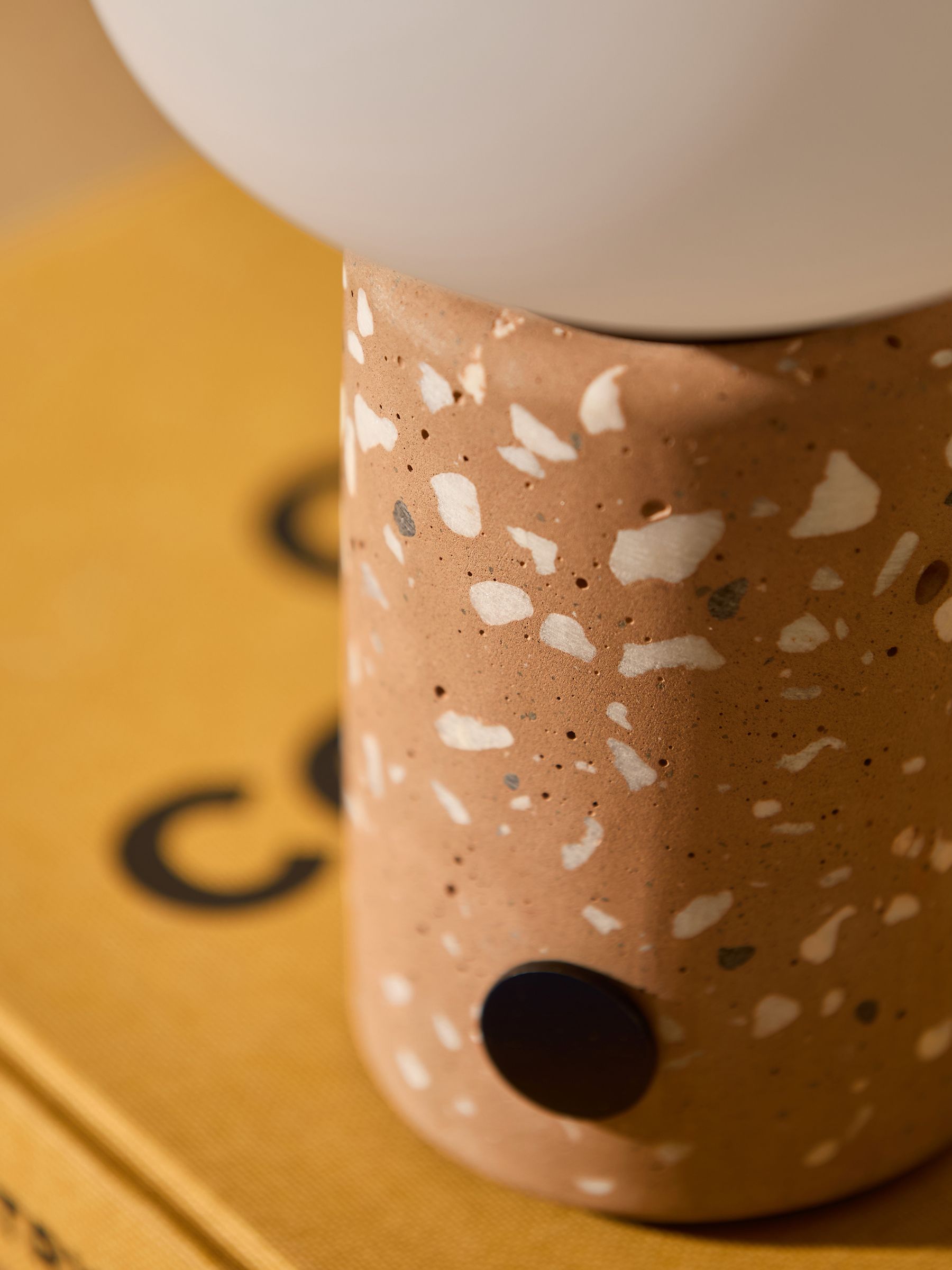 Mirissa Terazzo USB Wireless Table Lamp in Brown - Image 3 of 5