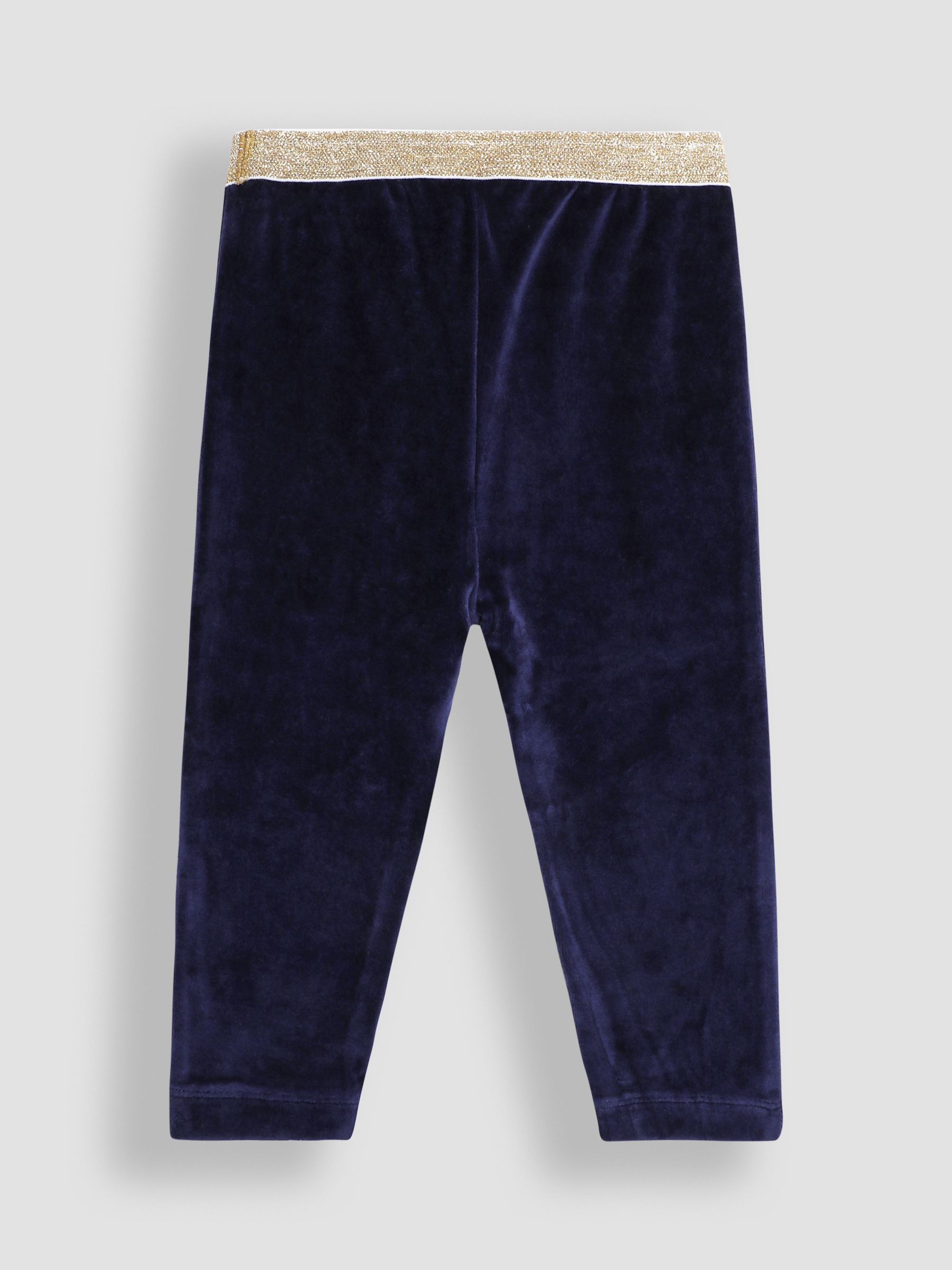 Navy Blue Velour Leggings - Image 2 of 3