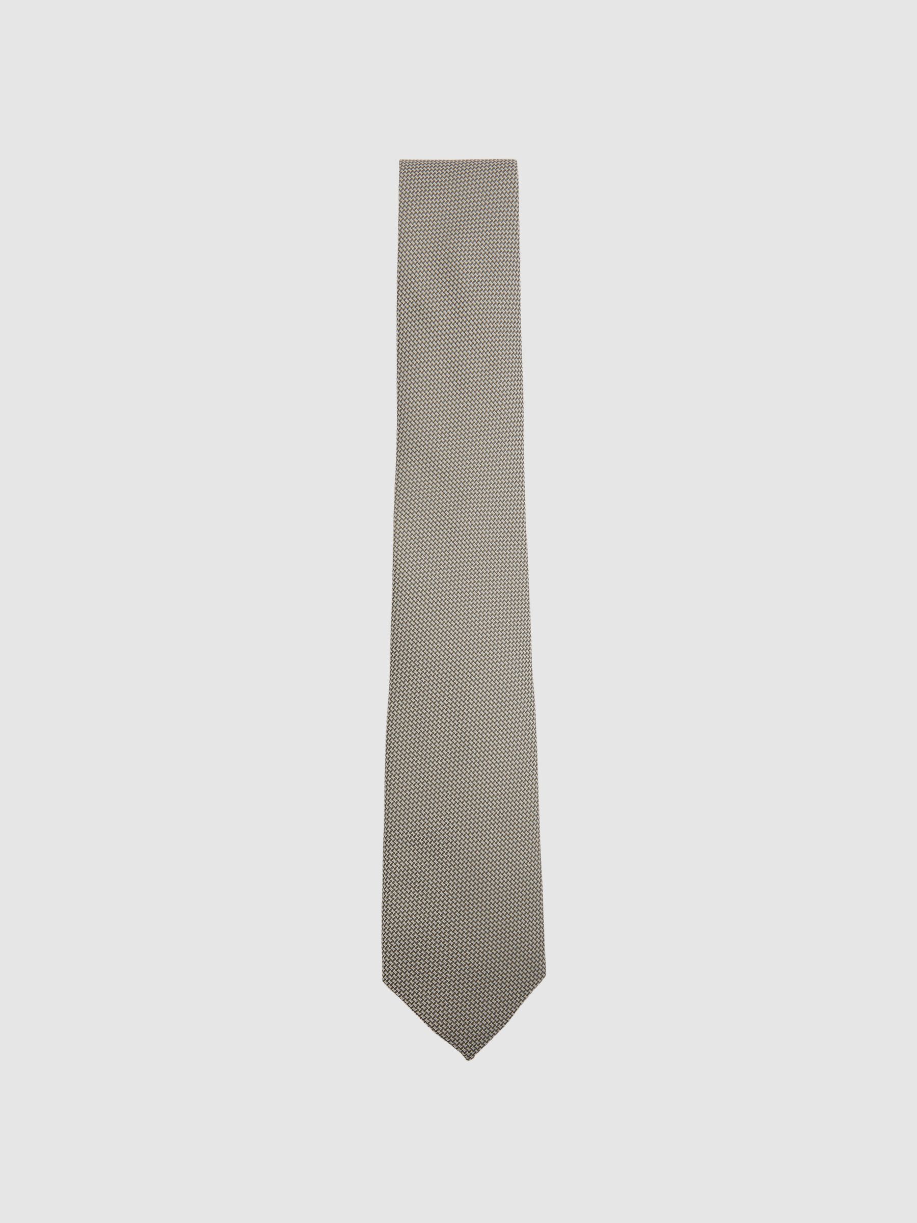 Textured Silk Blend Tie in Light Sage - Image 1 of 5